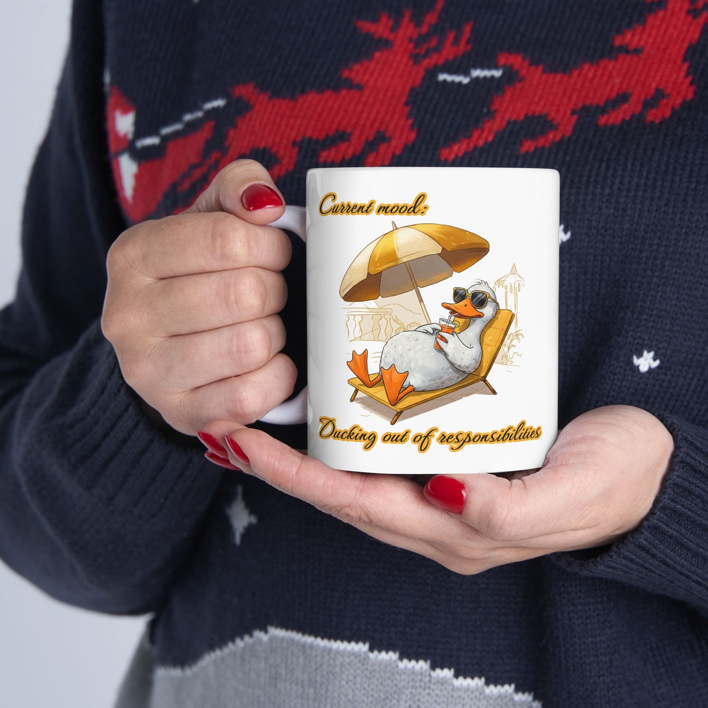 Chillaxing Duck Ceramic Mug - Fun Coffee Cup for Relaxation Lovers