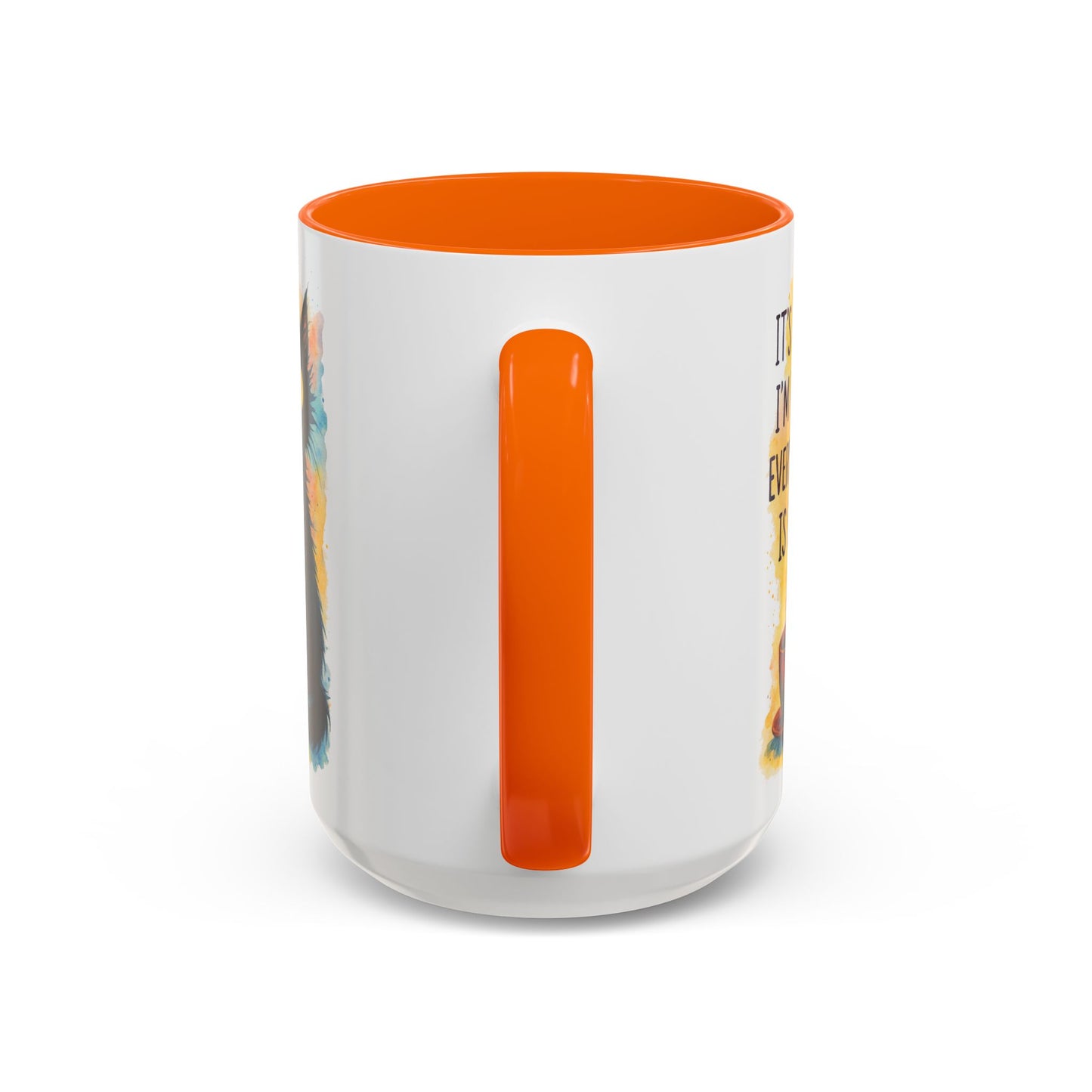 Whimsical Cat Accent Coffee Mug - 'It's Fine, I'm Fine, Everything is Fine'