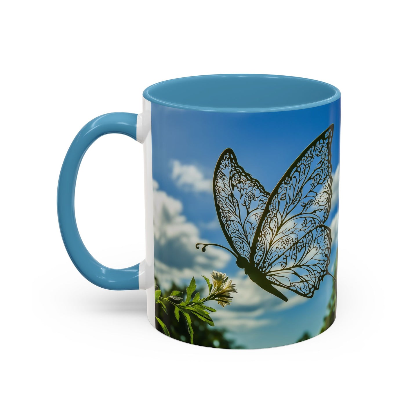Accent Butterfly Coffee Mug, (11oz, 15oz) - Ceramic Mug