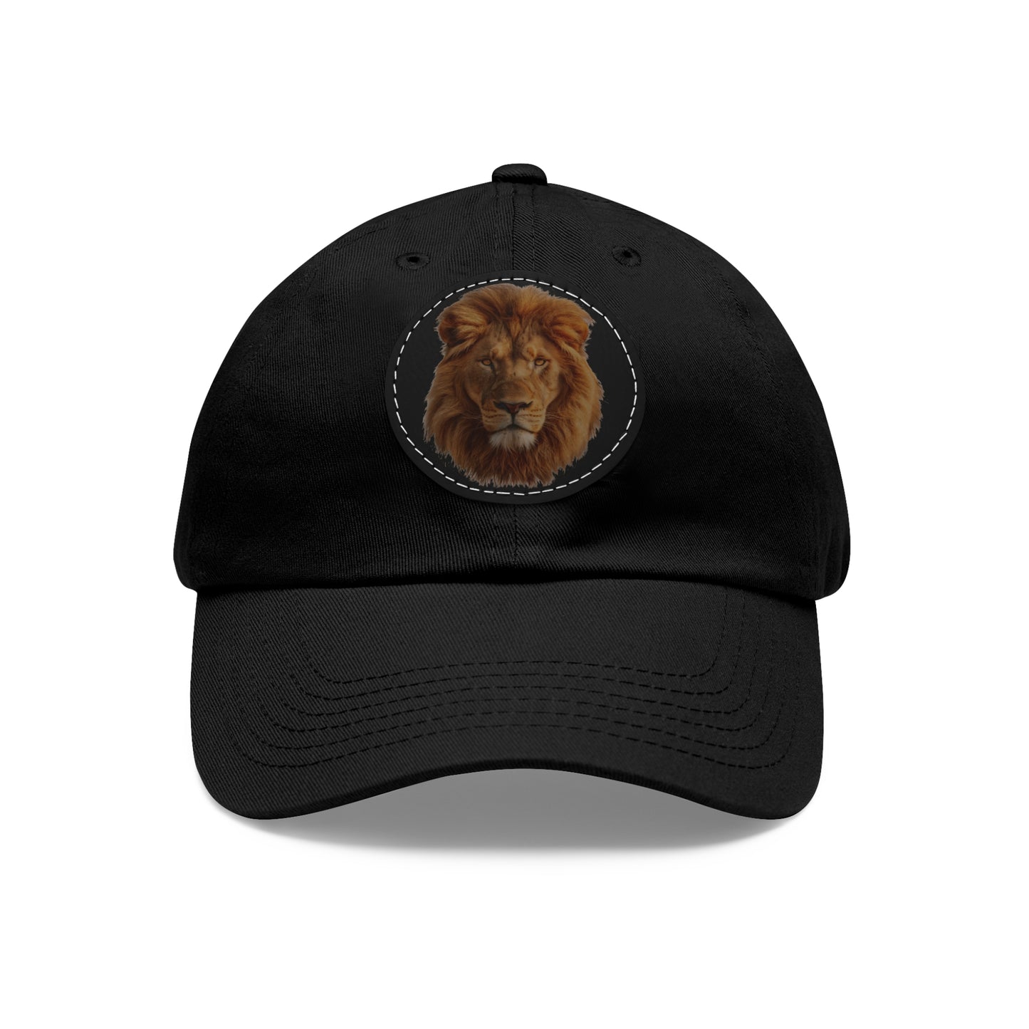 Lion Design Dad Hat with Leather Patch – Stylish Casual Hat for Animal Lovers