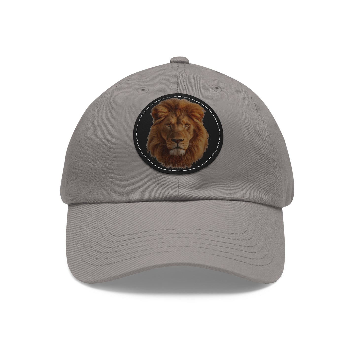 Lion Design Dad Hat with Leather Patch – Stylish Casual Hat for Animal Lovers
