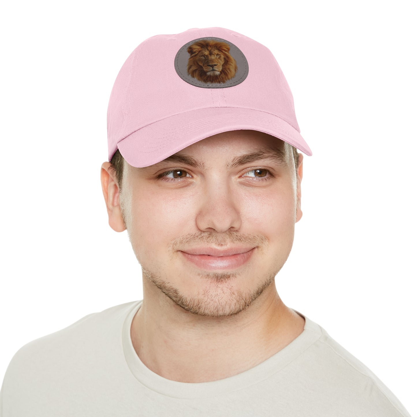 Lion Design Dad Hat with Leather Patch – Stylish Casual Hat for Animal Lovers