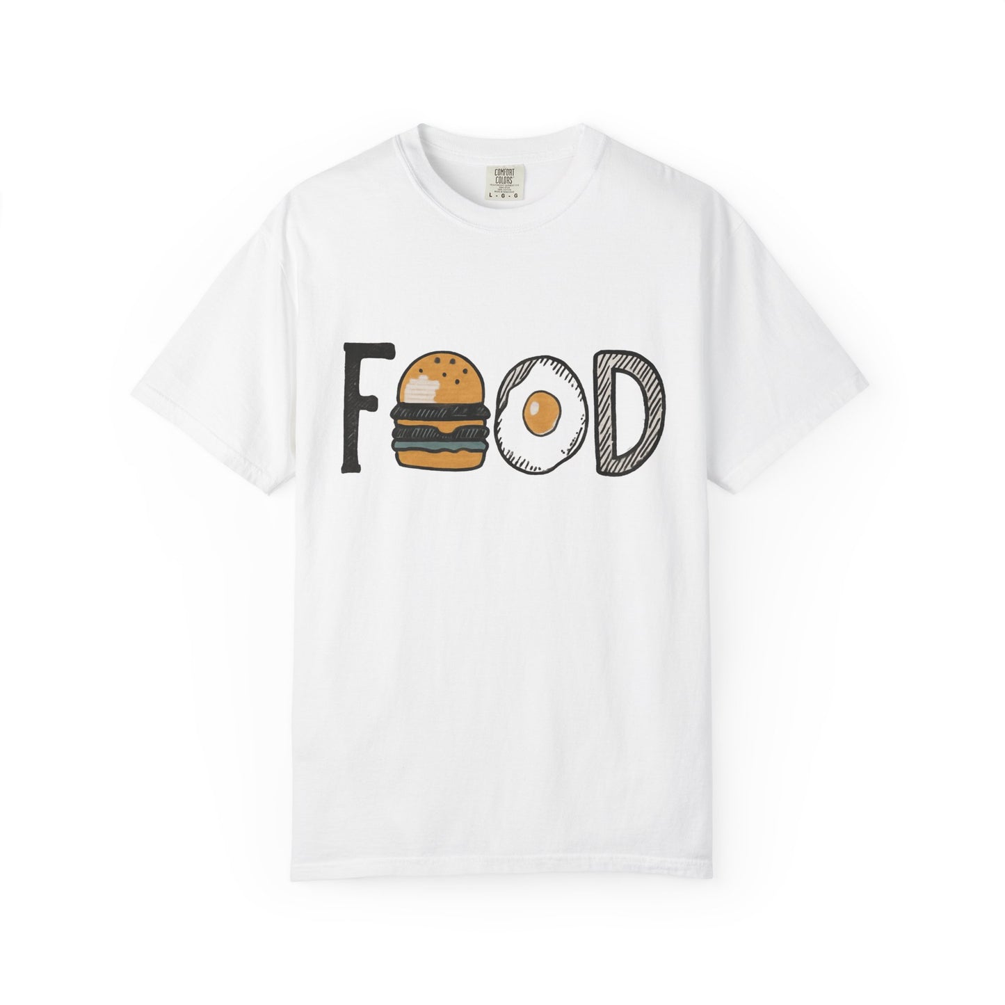 Food Unisex Garment-Dyed T-Shirt | Fun Burger & Egg Graphic