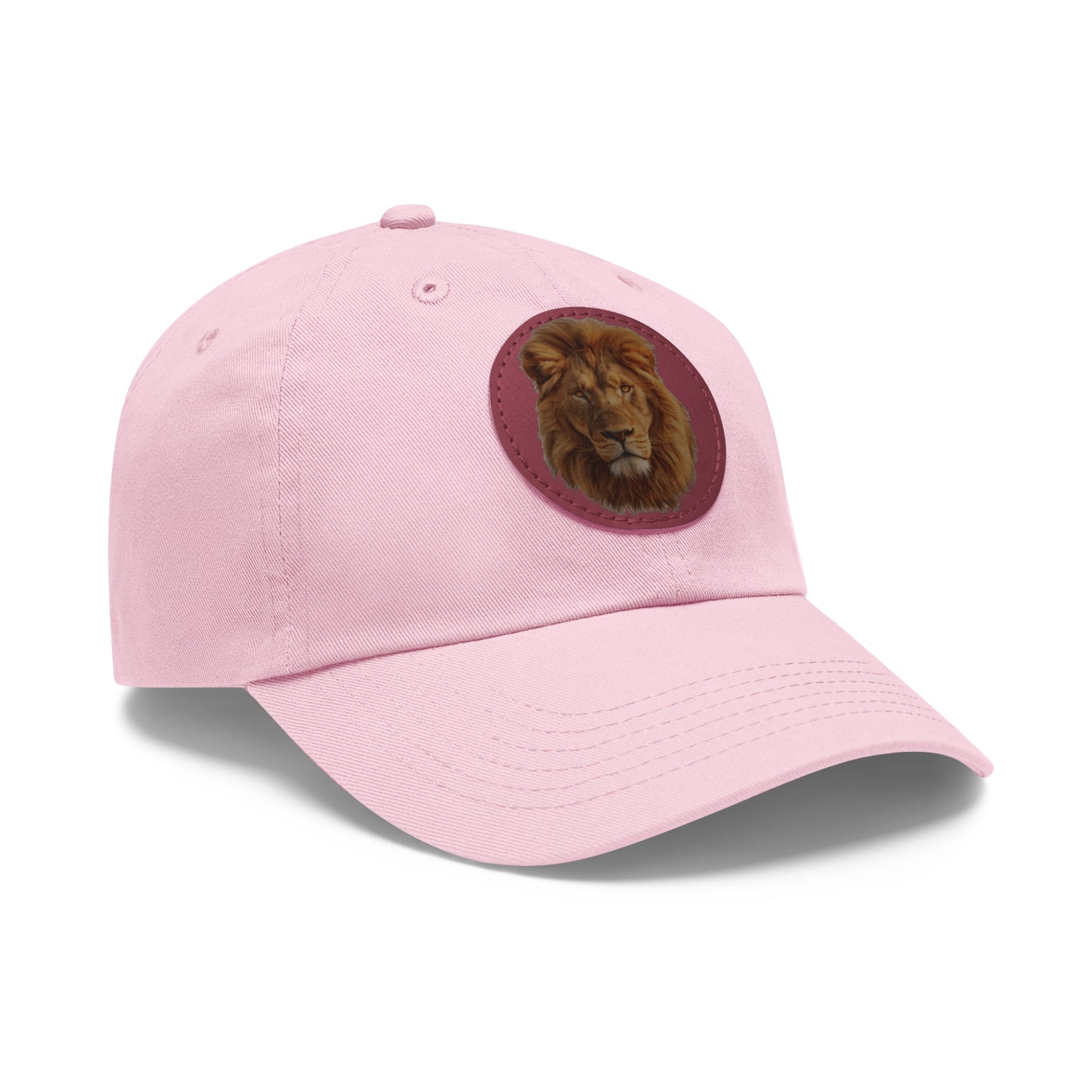 Lion Design Dad Hat with Leather Patch – Stylish Casual Hat for Animal Lovers