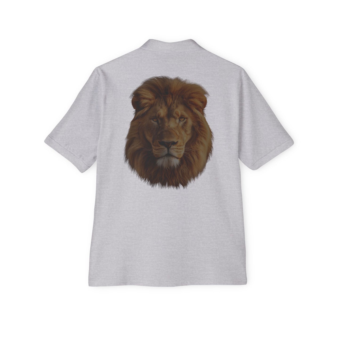 Men's Piqué Polo Striking Lion Design