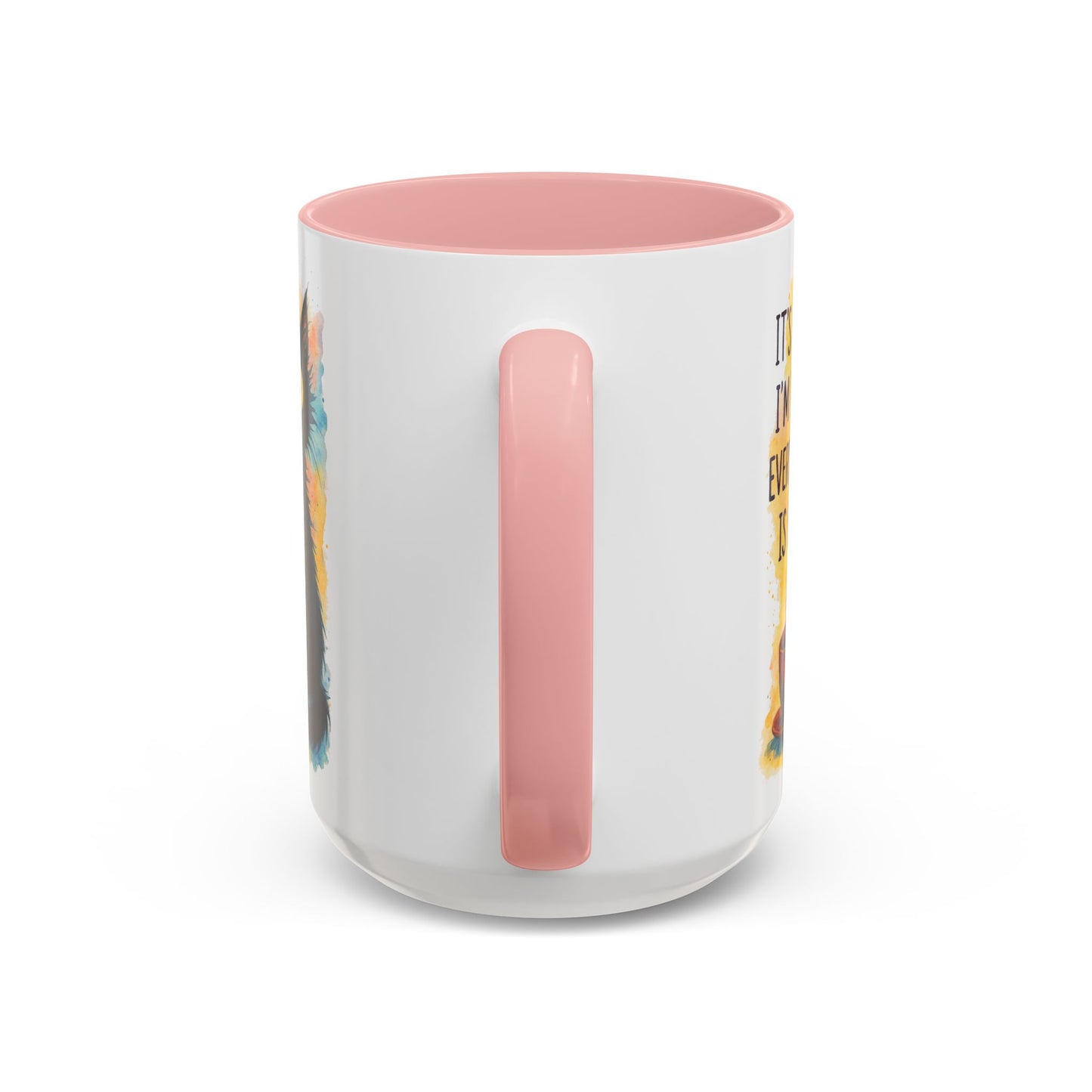 Whimsical Cat Accent Coffee Mug - 'It's Fine, I'm Fine, Everything is Fine'