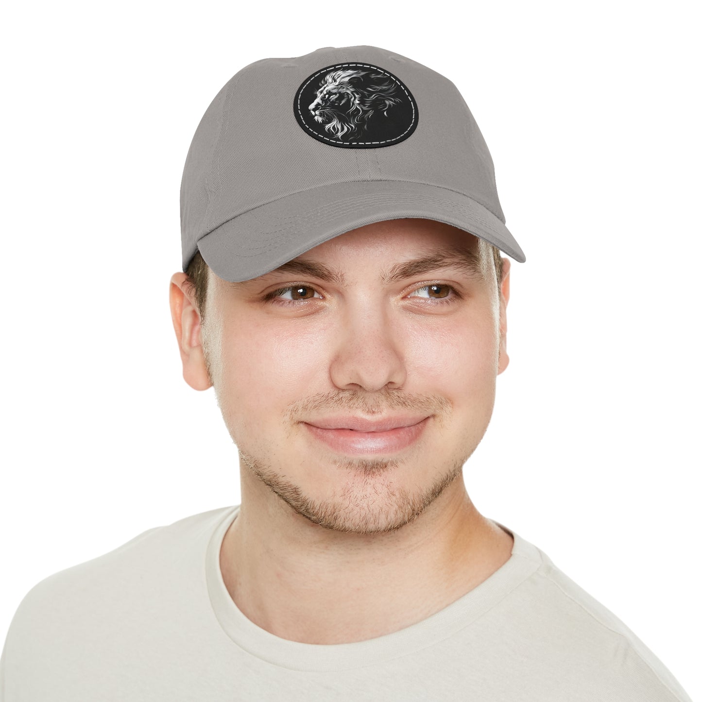 Dad Hat with Leather Patch and Lion Design – Stylish Casual Hat for Animal Lovers