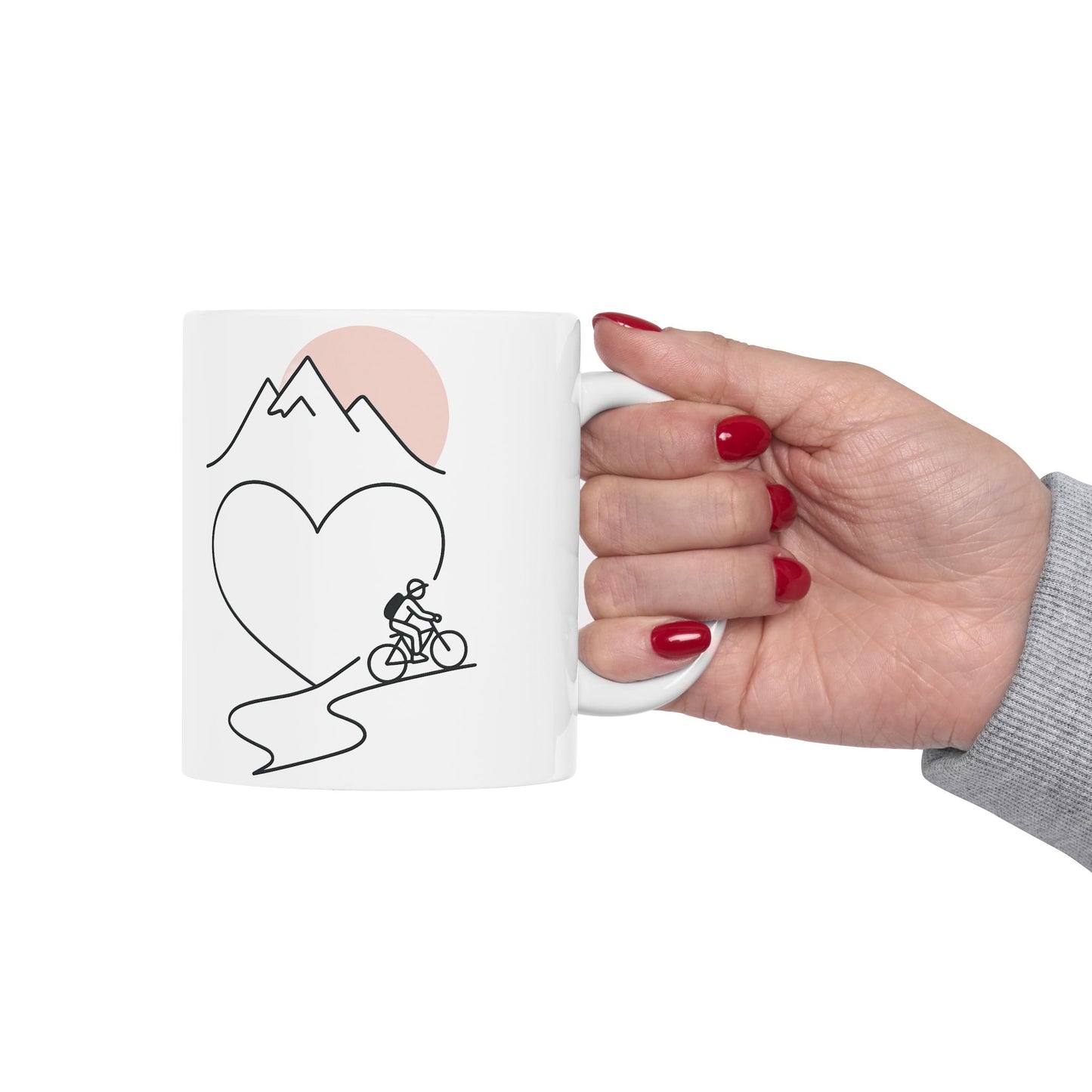 Adventure Heart Ceramic Mug - Perfect for Outdoor Lovers