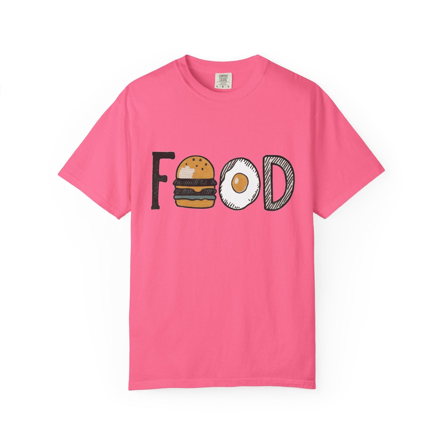 Food Unisex Garment-Dyed T-Shirt | Fun Burger & Egg Graphic