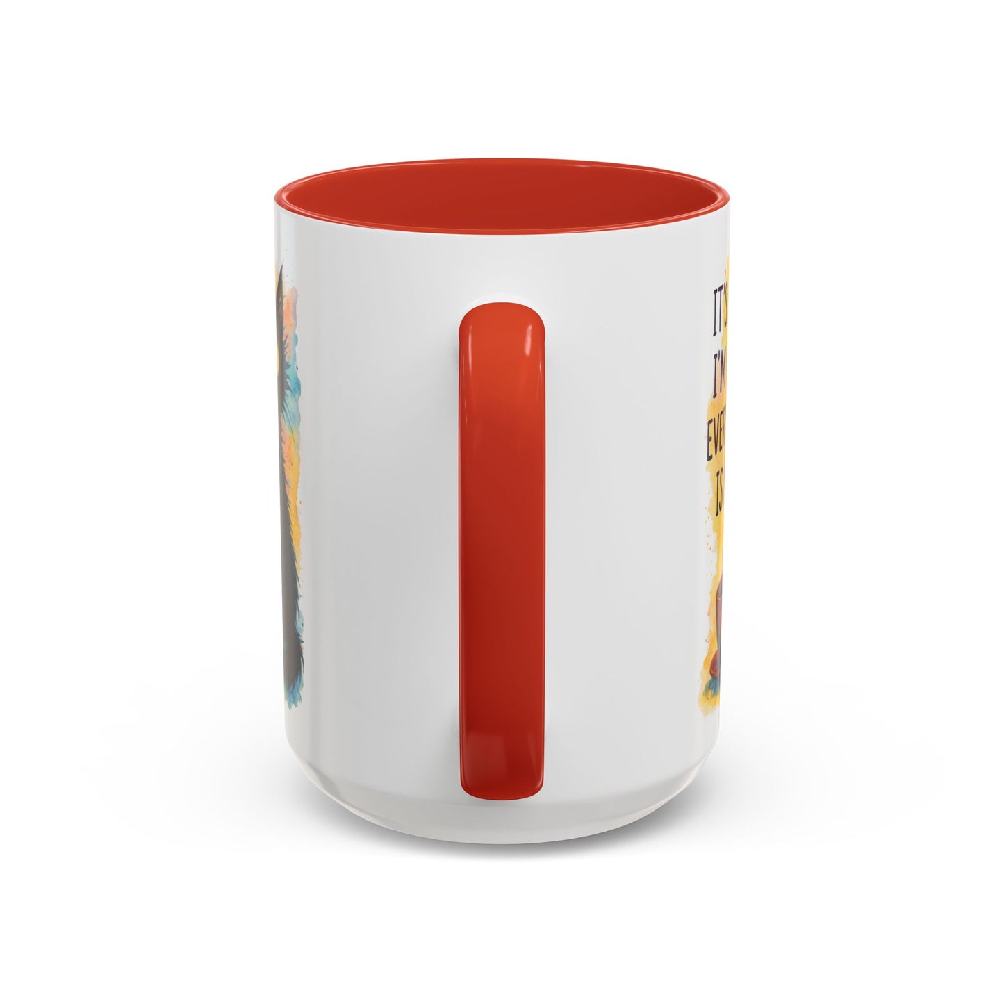 Whimsical Cat Accent Coffee Mug - 'It's Fine, I'm Fine, Everything is Fine'
