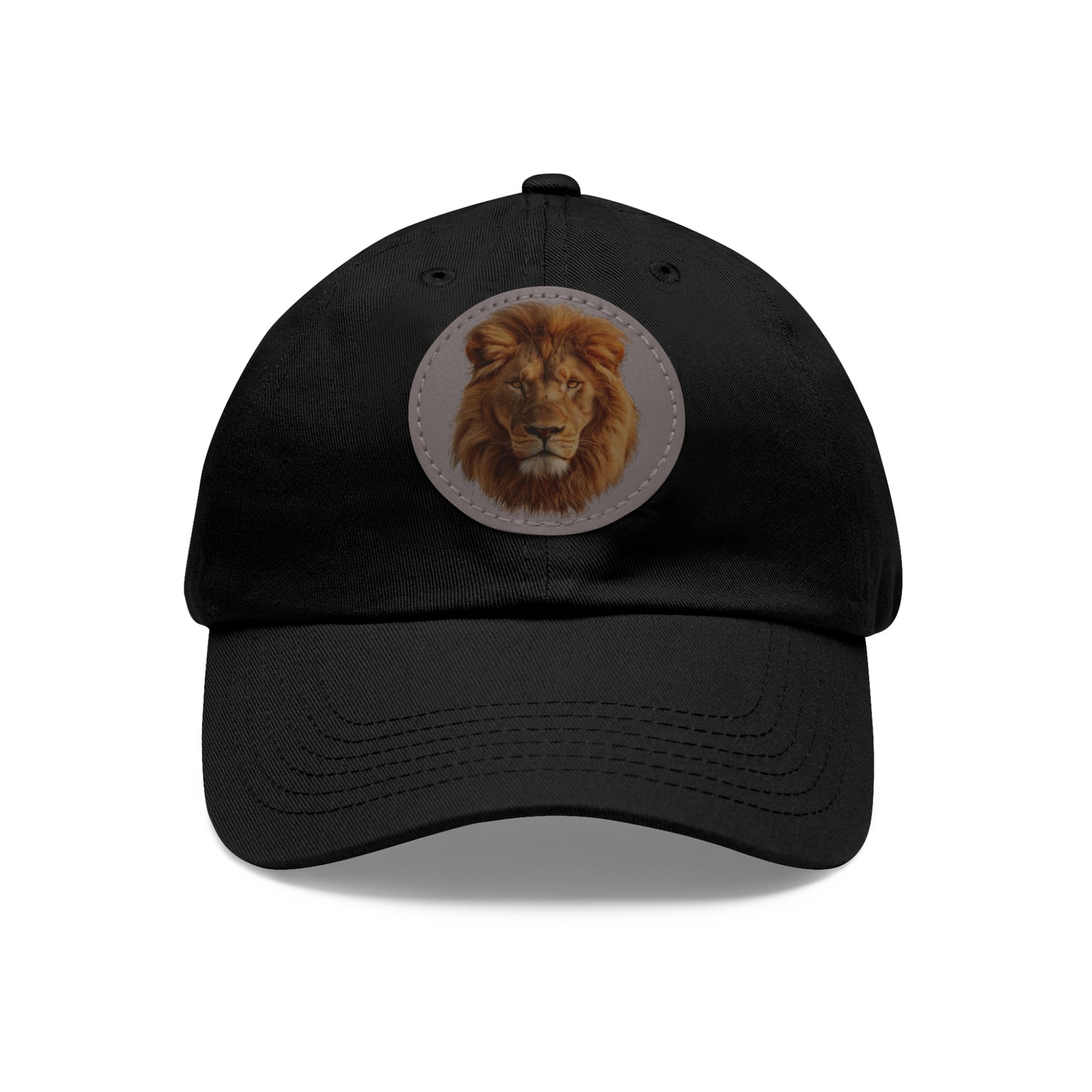 Lion Design Dad Hat with Leather Patch – Stylish Casual Hat for Animal Lovers