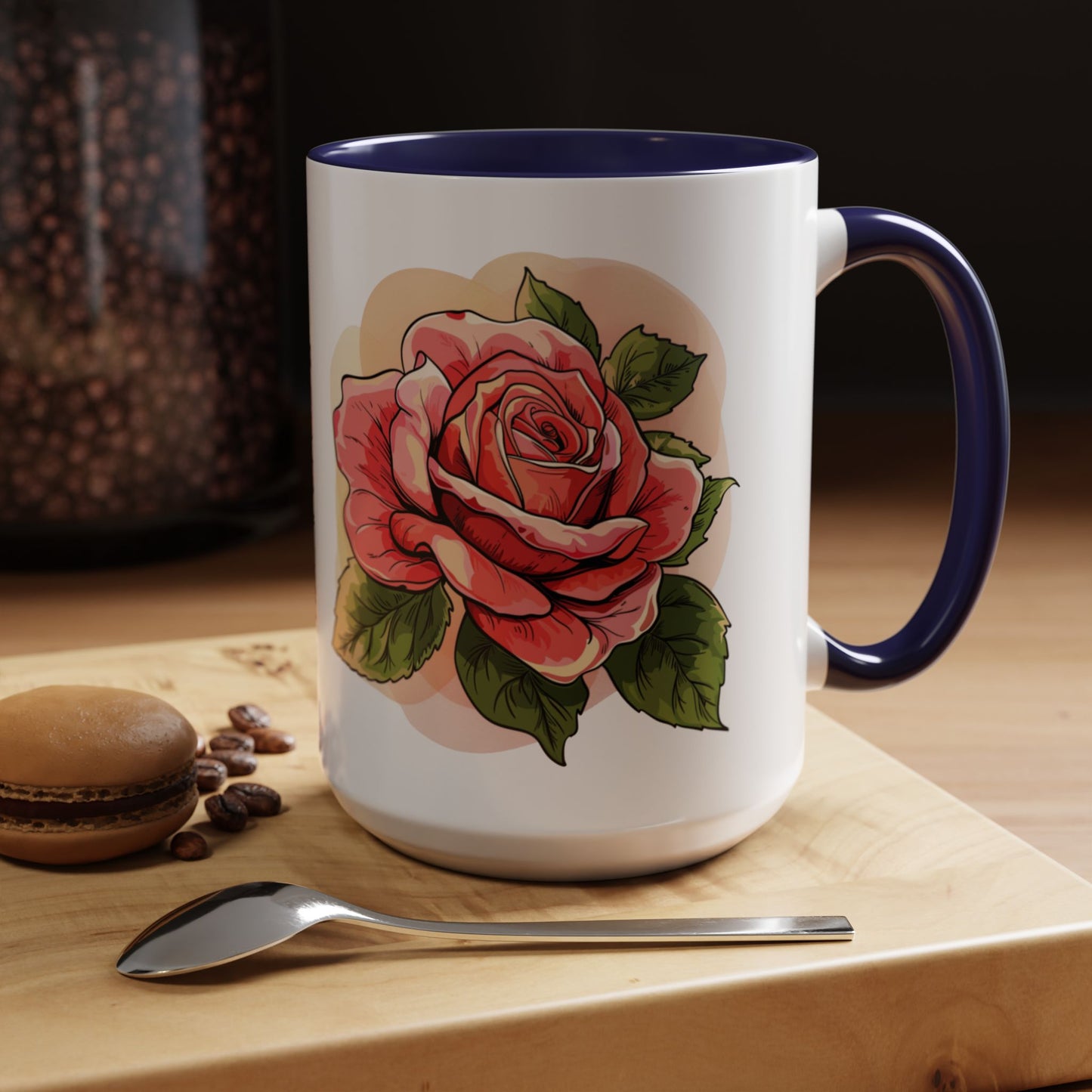 Elegant Floral Accent Coffee Mug - Perfect Gift for Garden Lovers