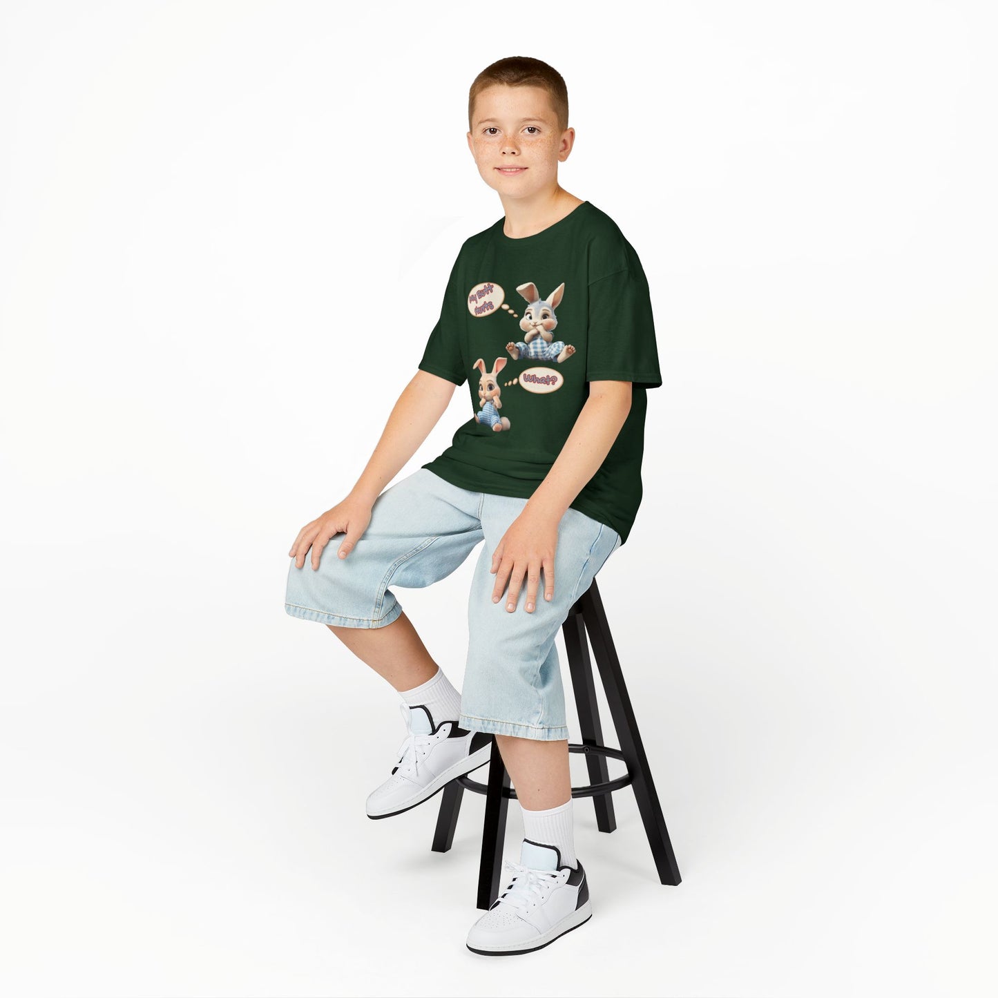 Cute Bunny Youth Heavy Cotton Tee - "My Butt Hurts" Graphic T-Shirt