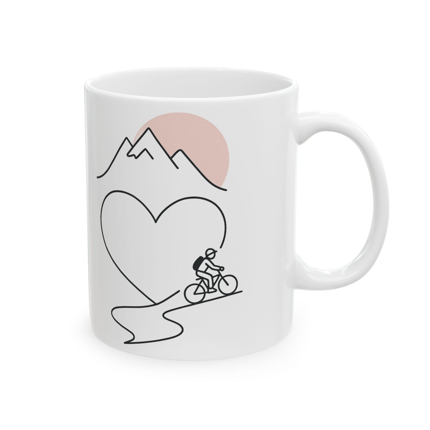 Adventure Heart Ceramic Mug - Perfect for Outdoor Lovers