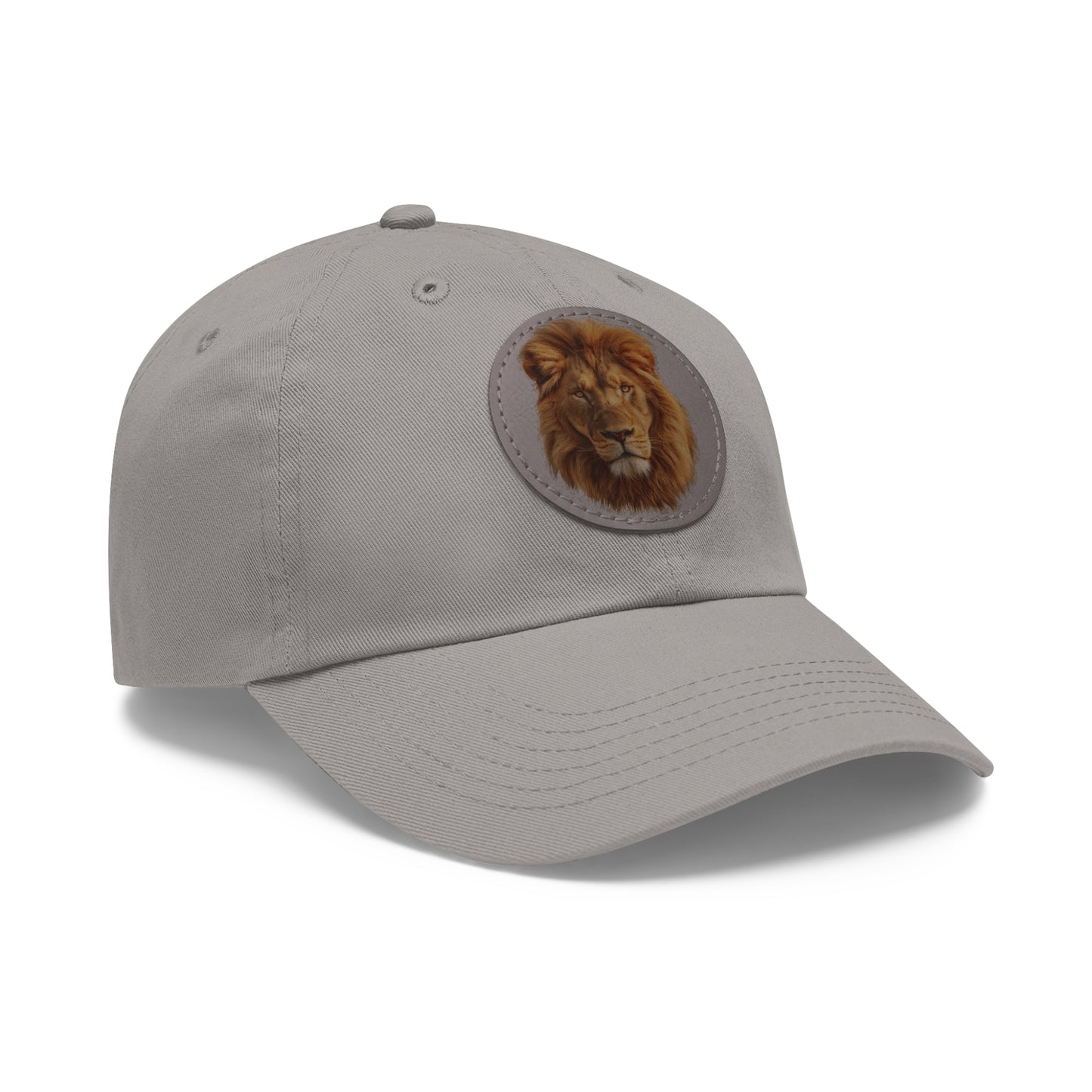Lion Design Dad Hat with Leather Patch – Stylish Casual Hat for Animal Lovers
