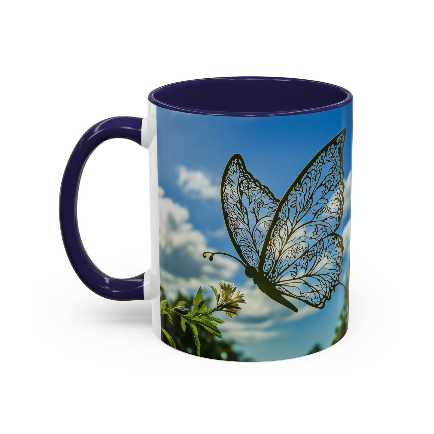 Accent Butterfly Coffee Mug, (11oz, 15oz) - Ceramic Mug