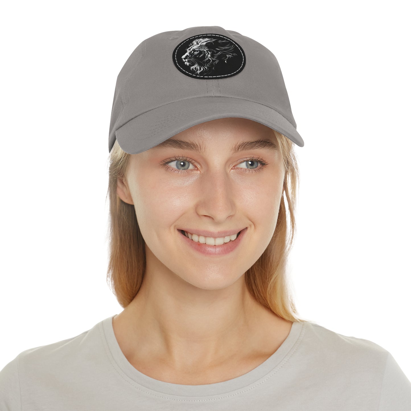 Dad Hat with Leather Patch and Lion Design – Stylish Casual Hat for Animal Lovers