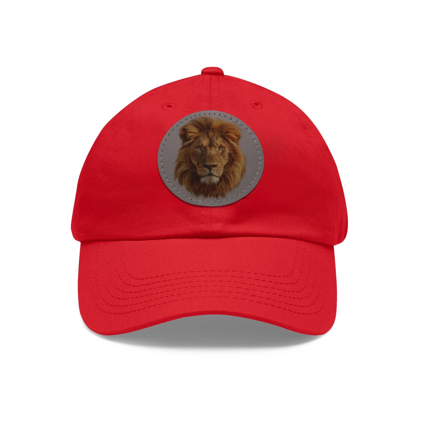 Lion Design Dad Hat with Leather Patch – Stylish Casual Hat for Animal Lovers