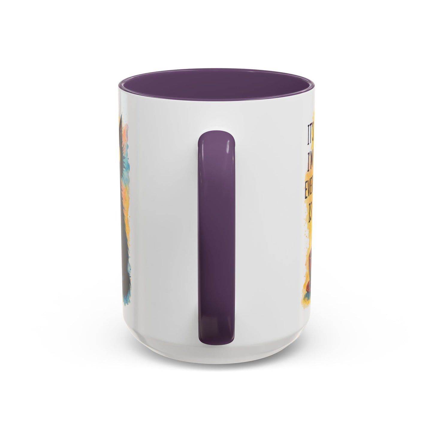 Whimsical Cat Accent Coffee Mug - 'It's Fine, I'm Fine, Everything is Fine'