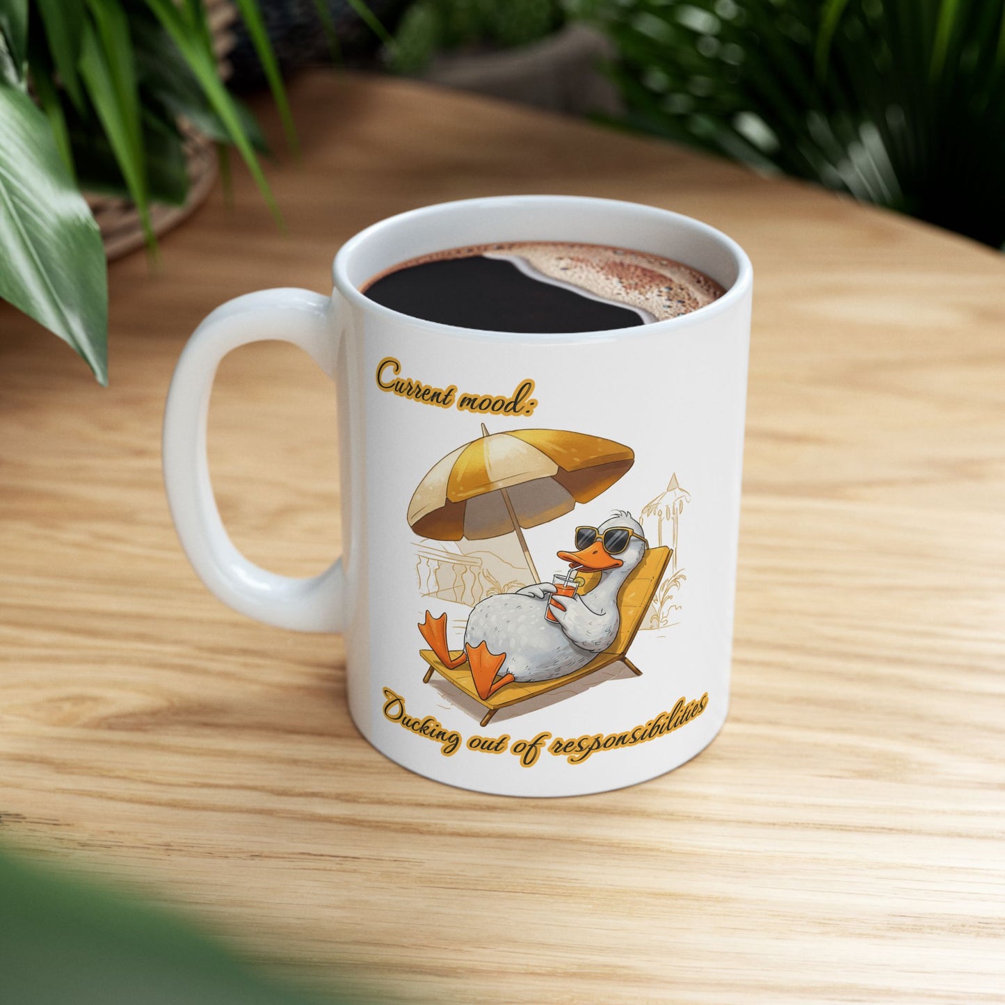 Chillaxing Duck Ceramic Mug - Fun Coffee Cup for Relaxation Lovers
