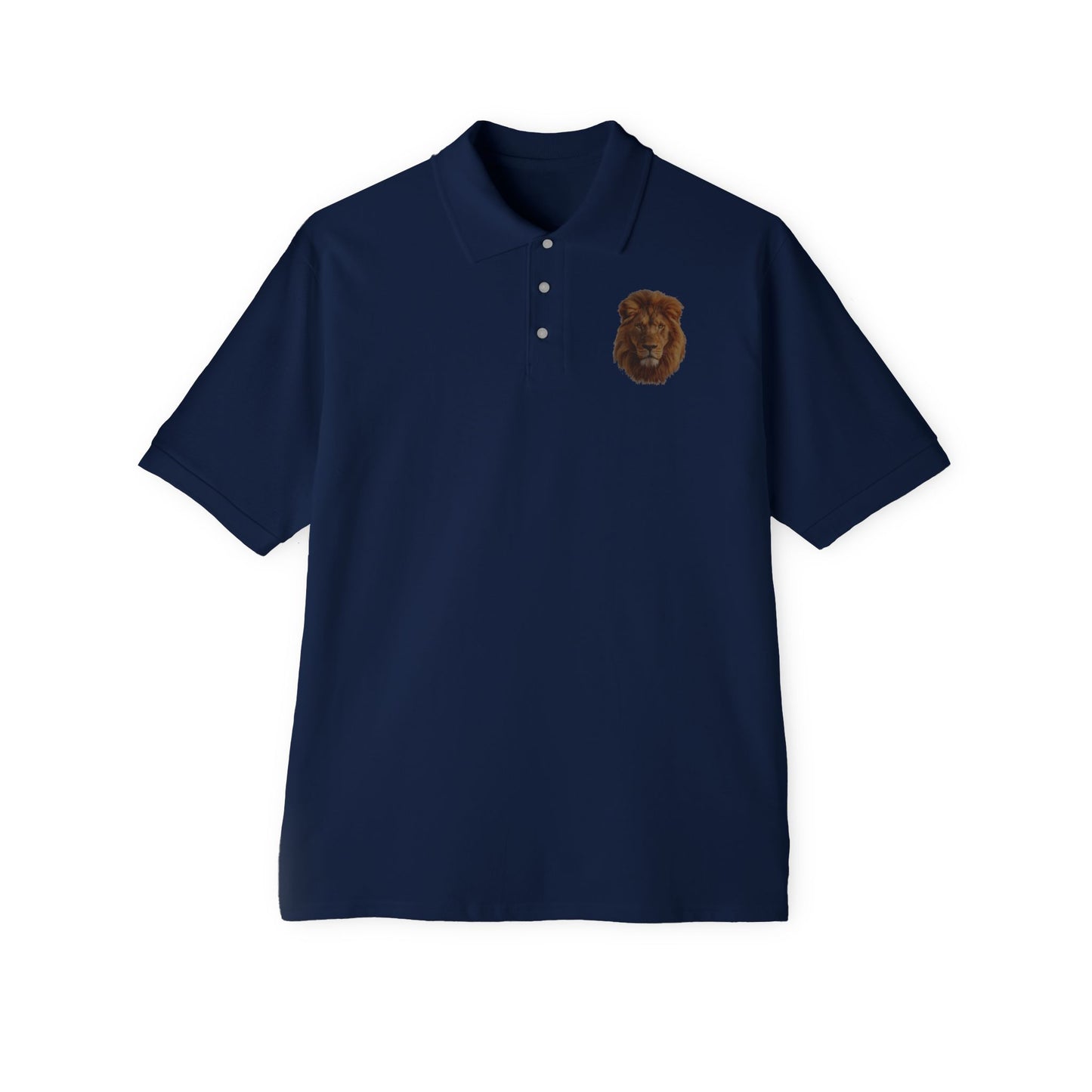 Men's Piqué Polo Striking Lion Design