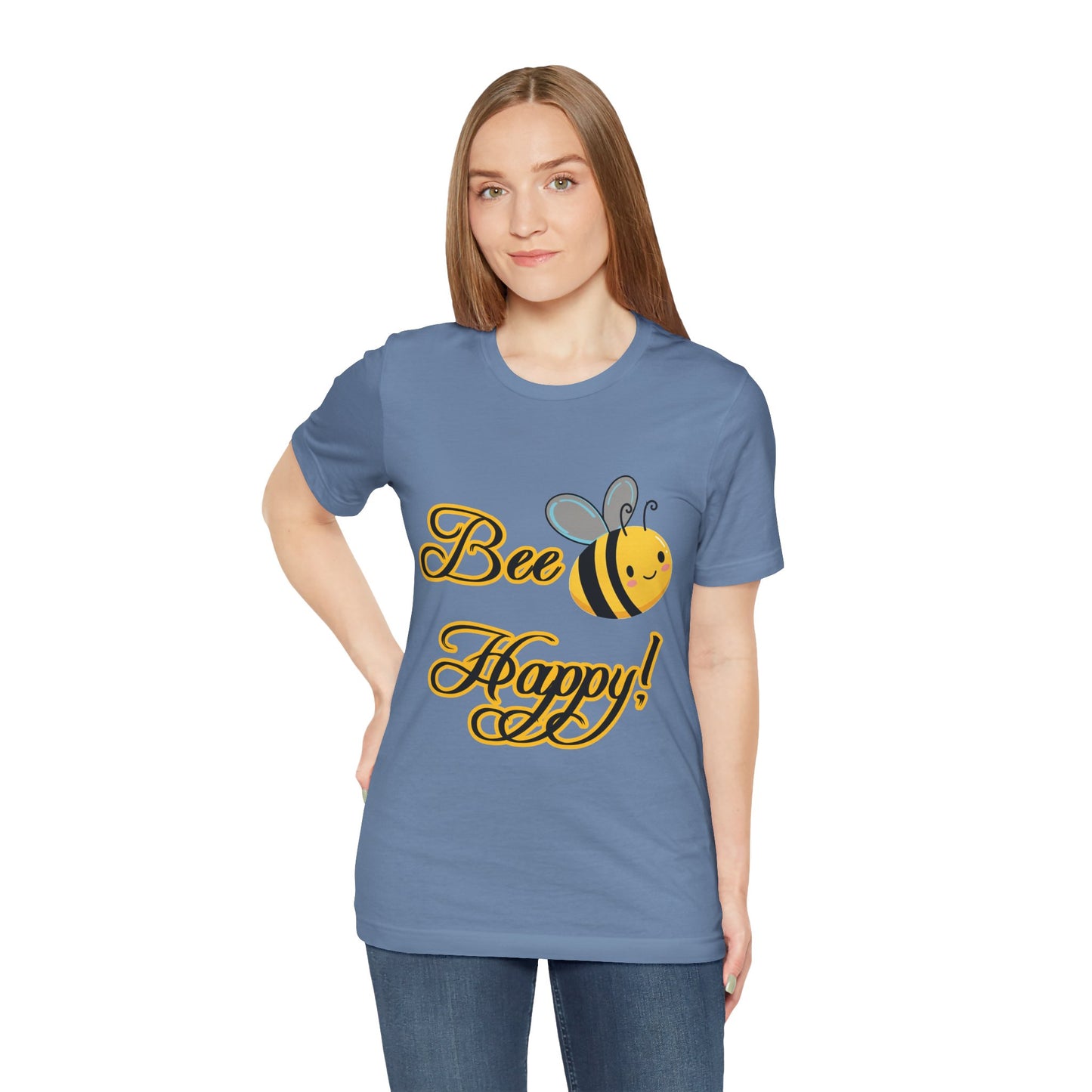Bee Happy Unisex Jersey Tee - Cheerful Graphic T-Shirt for Positive Vibes