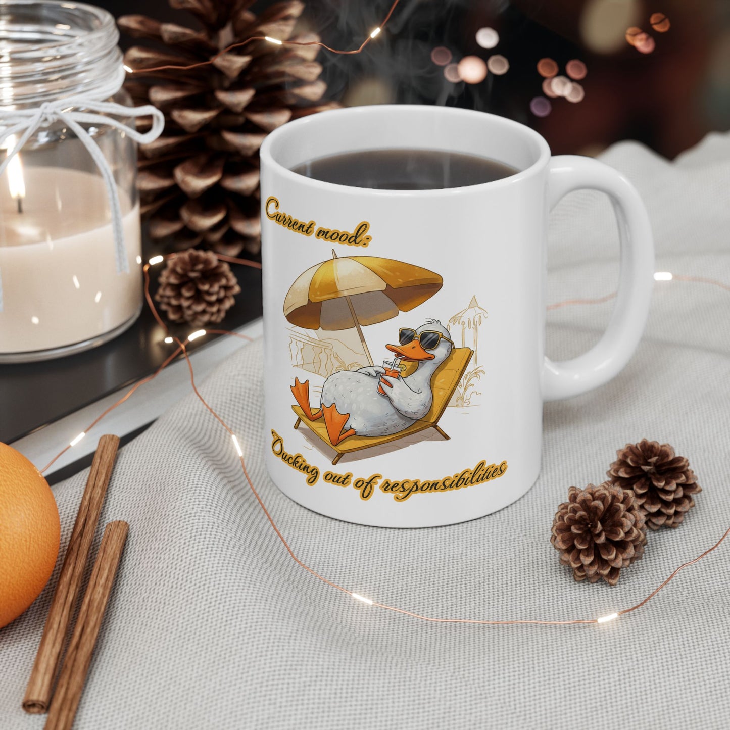 Chillaxing Duck Ceramic Mug - Fun Coffee Cup for Relaxation Lovers