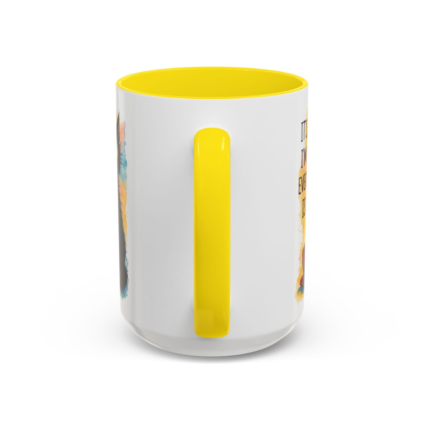 Whimsical Cat Accent Coffee Mug - 'It's Fine, I'm Fine, Everything is Fine'