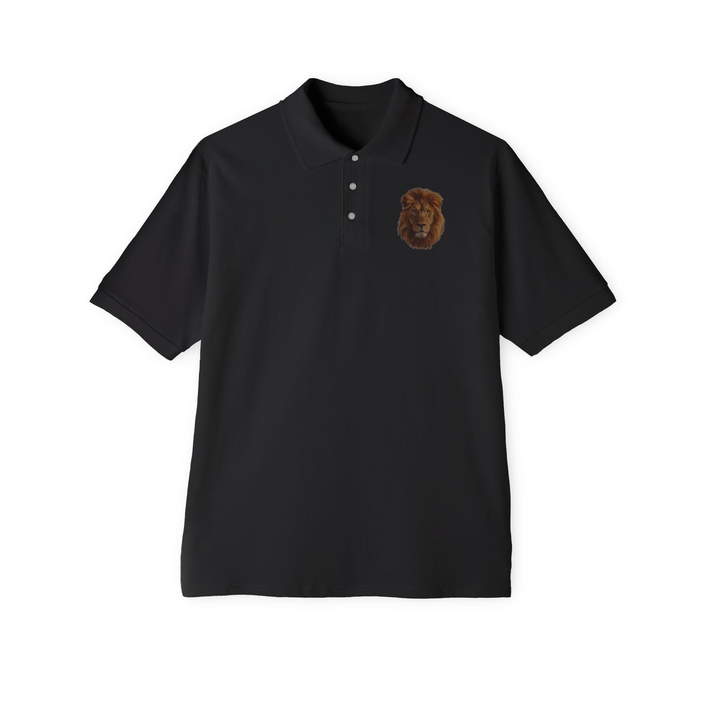 Men's Piqué Polo Striking Lion Design