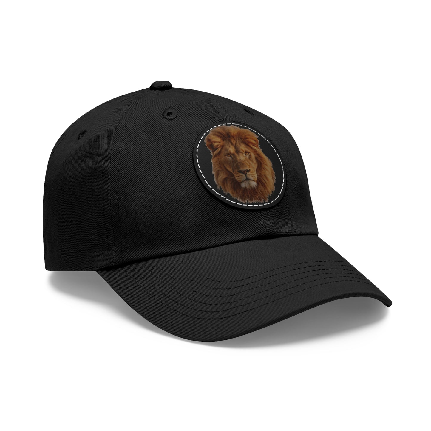 Lion Design Dad Hat with Leather Patch – Stylish Casual Hat for Animal Lovers