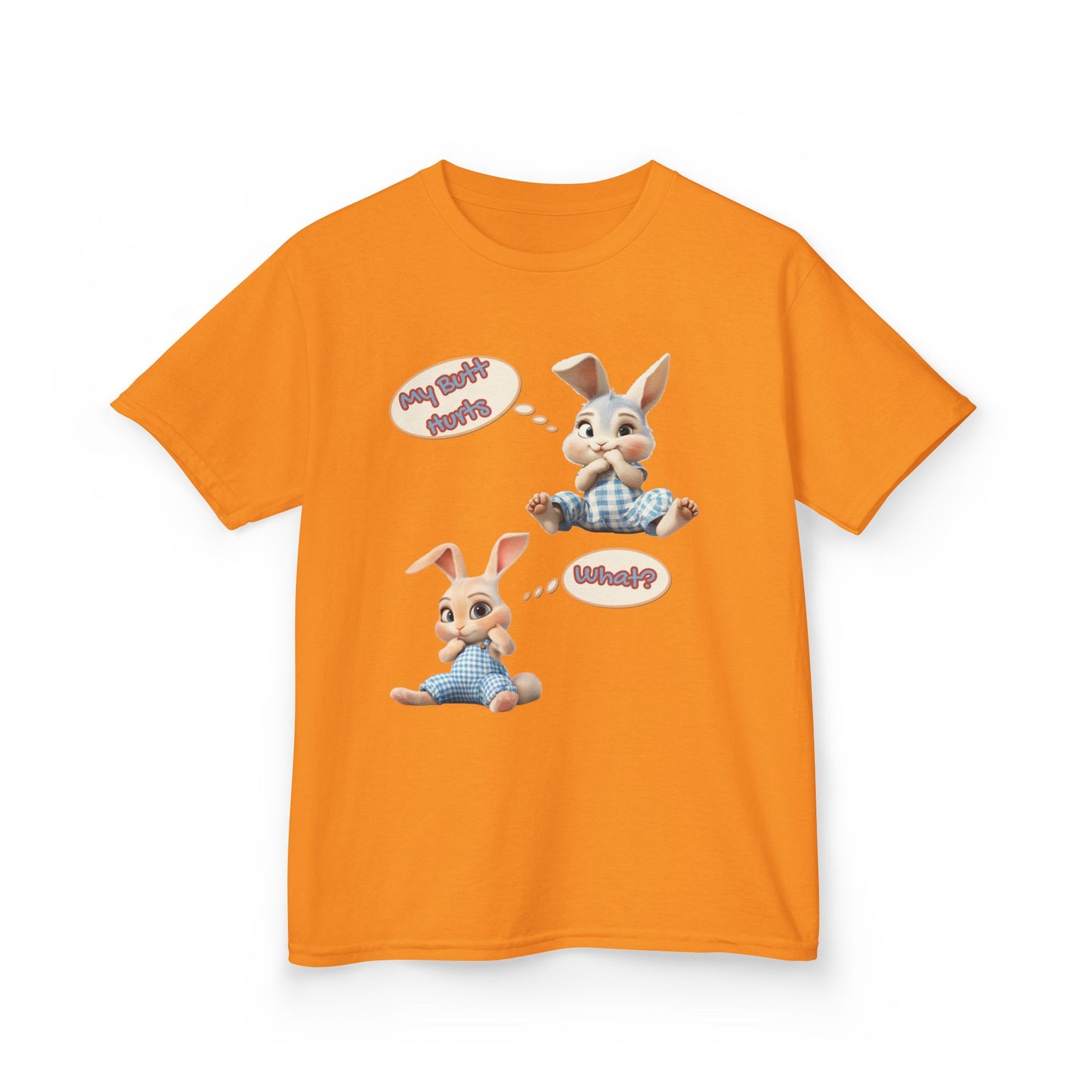 Cute Bunny Youth Heavy Cotton Tee - "My Butt Hurts" Graphic T-Shirt