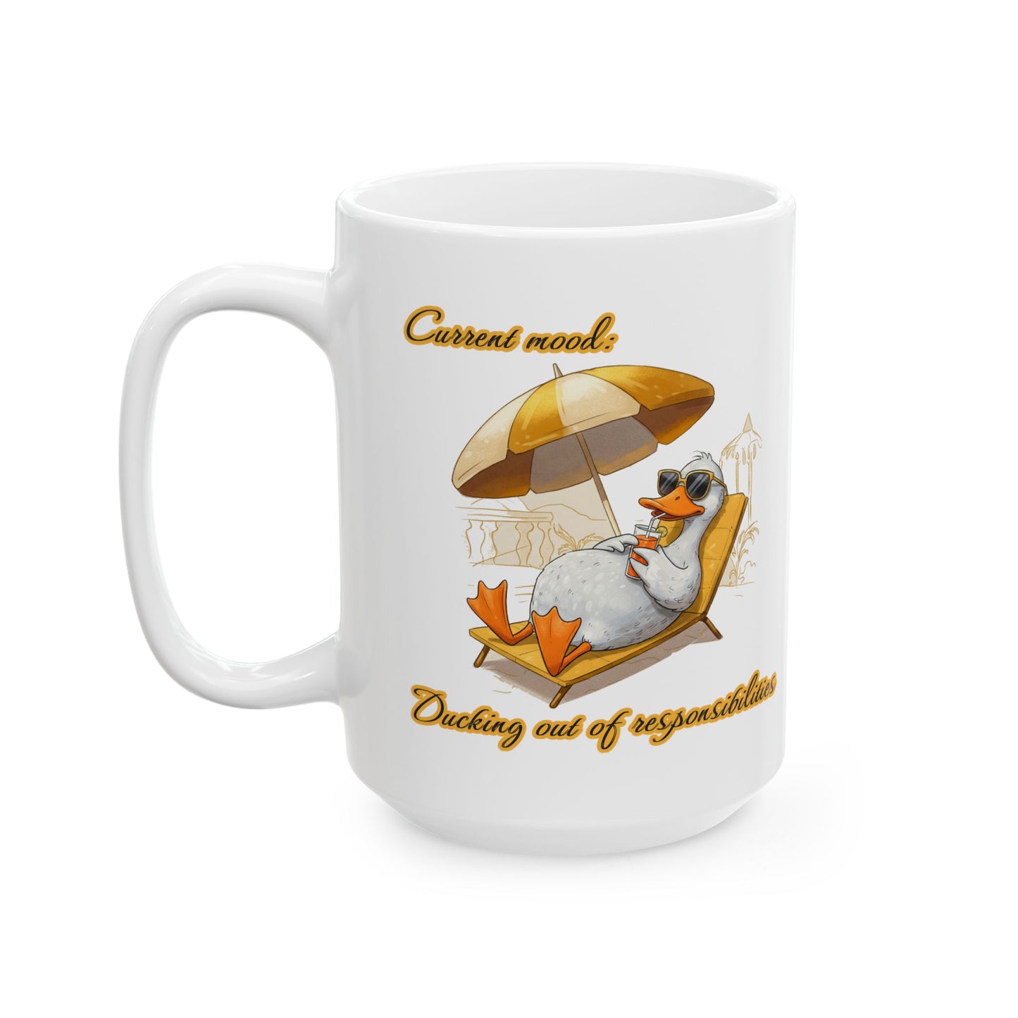 Chillaxing Duck Ceramic Mug - Fun Coffee Cup for Relaxation Lovers