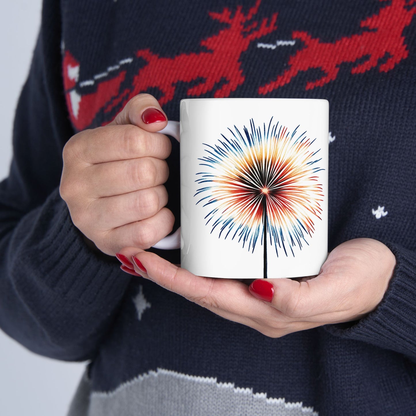 Fireworks Ceramic Mug, (11oz, 15oz)