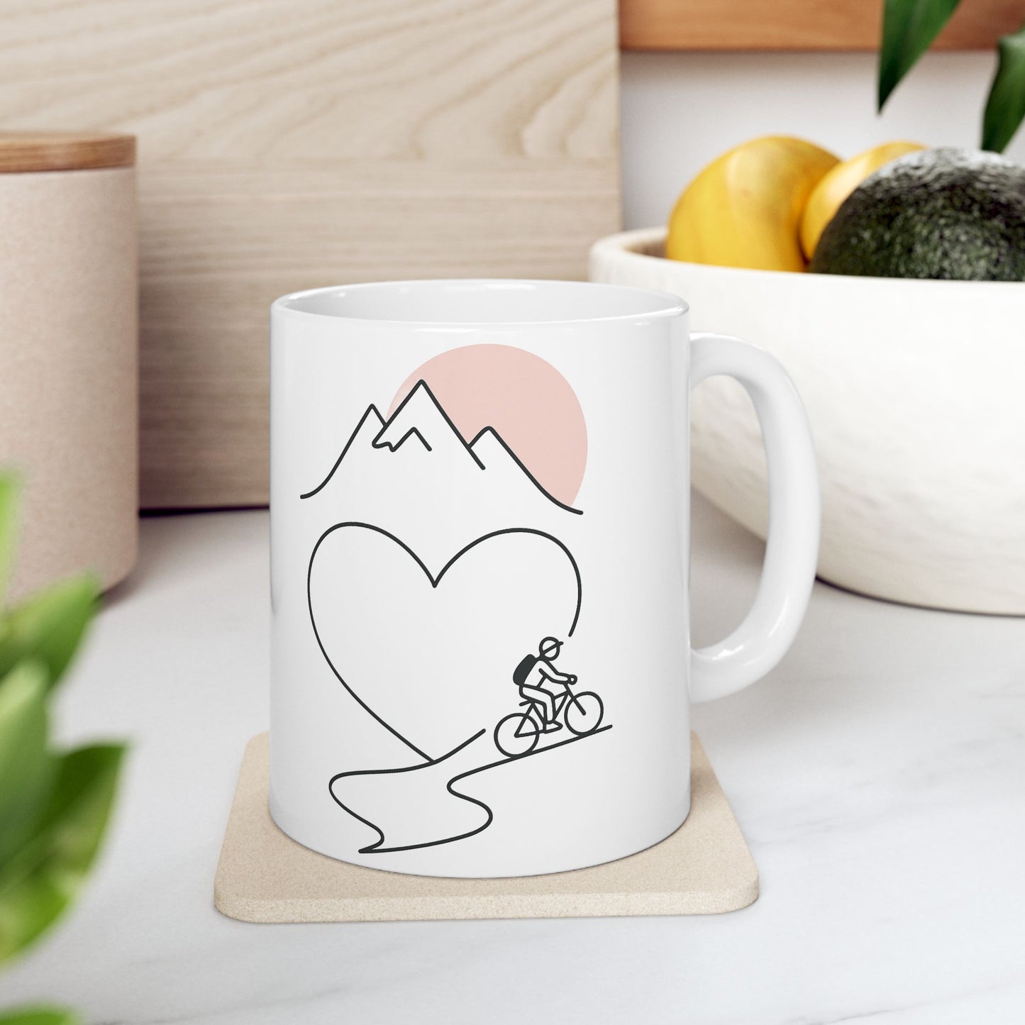 Adventure Heart Ceramic Mug - Perfect for Outdoor Lovers