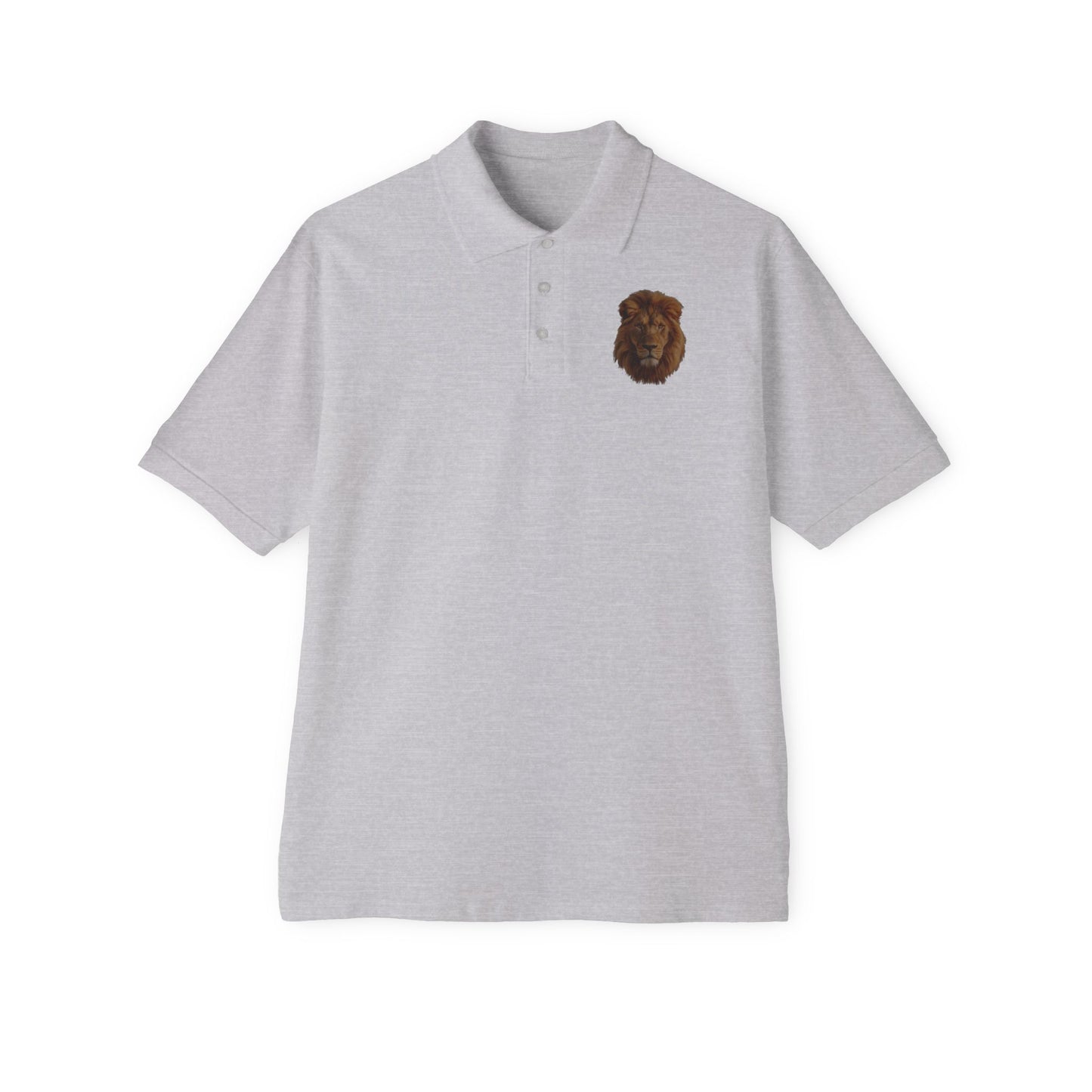 Men's Piqué Polo Striking Lion Design