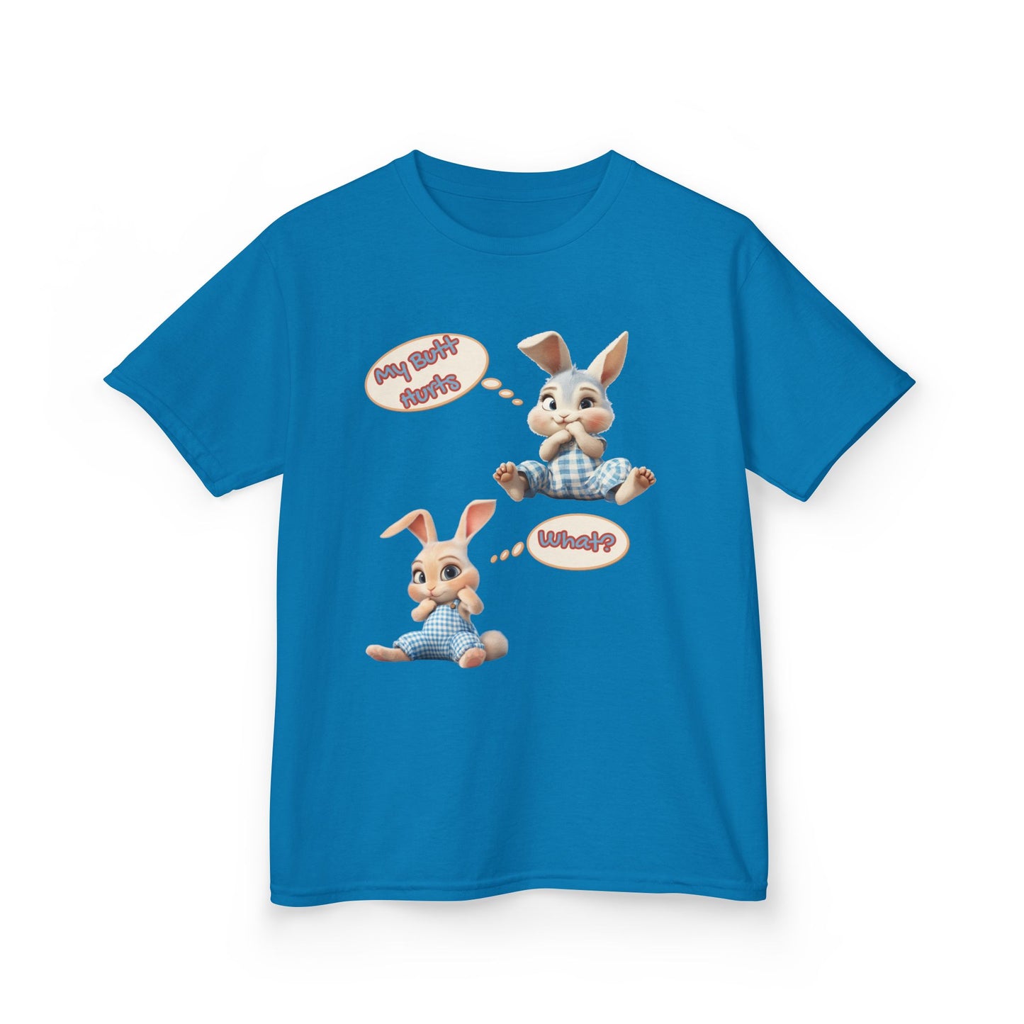 Cute Bunny Youth Heavy Cotton Tee - "My Butt Hurts" Graphic T-Shirt