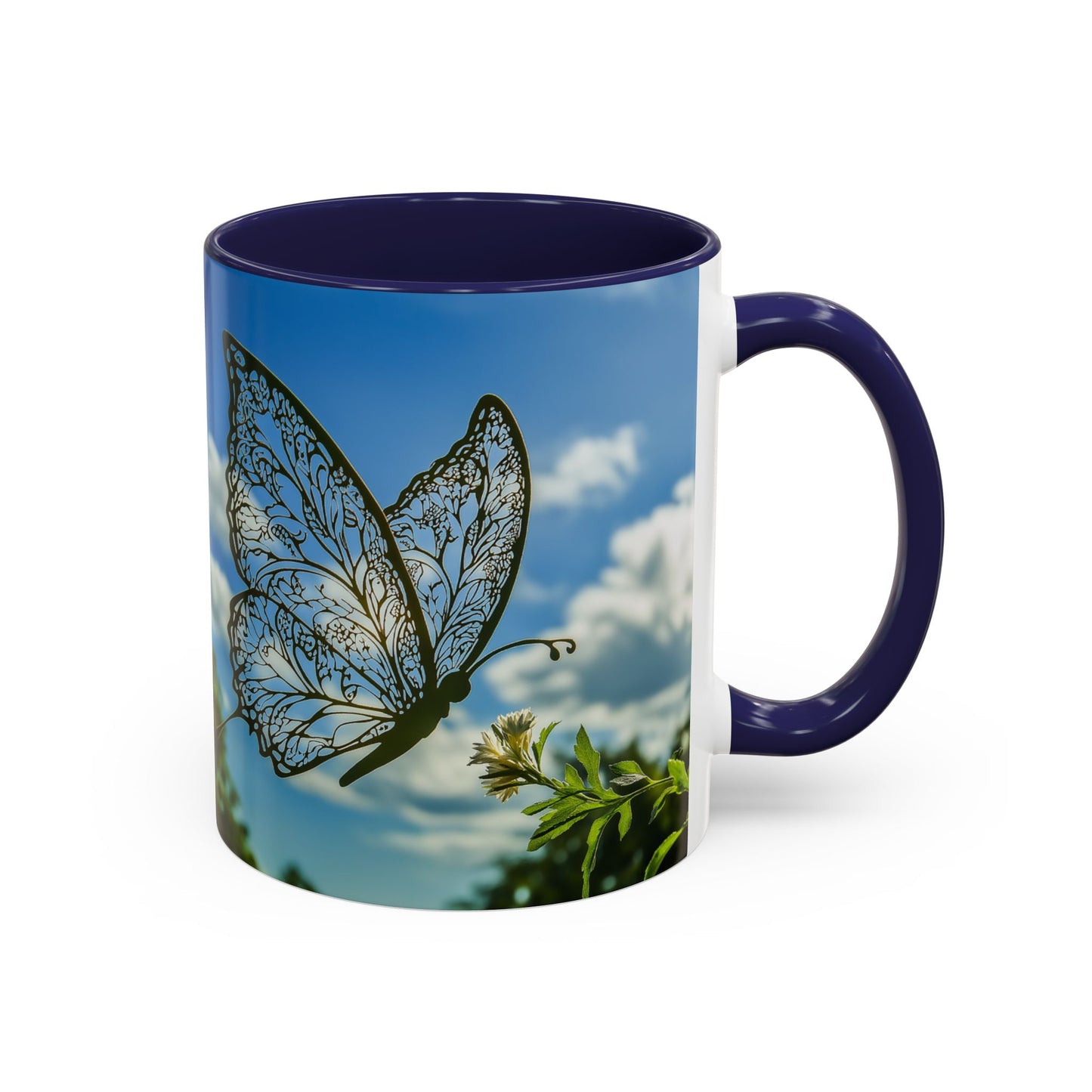 Accent Butterfly Coffee Mug, (11oz, 15oz) - Ceramic Mug