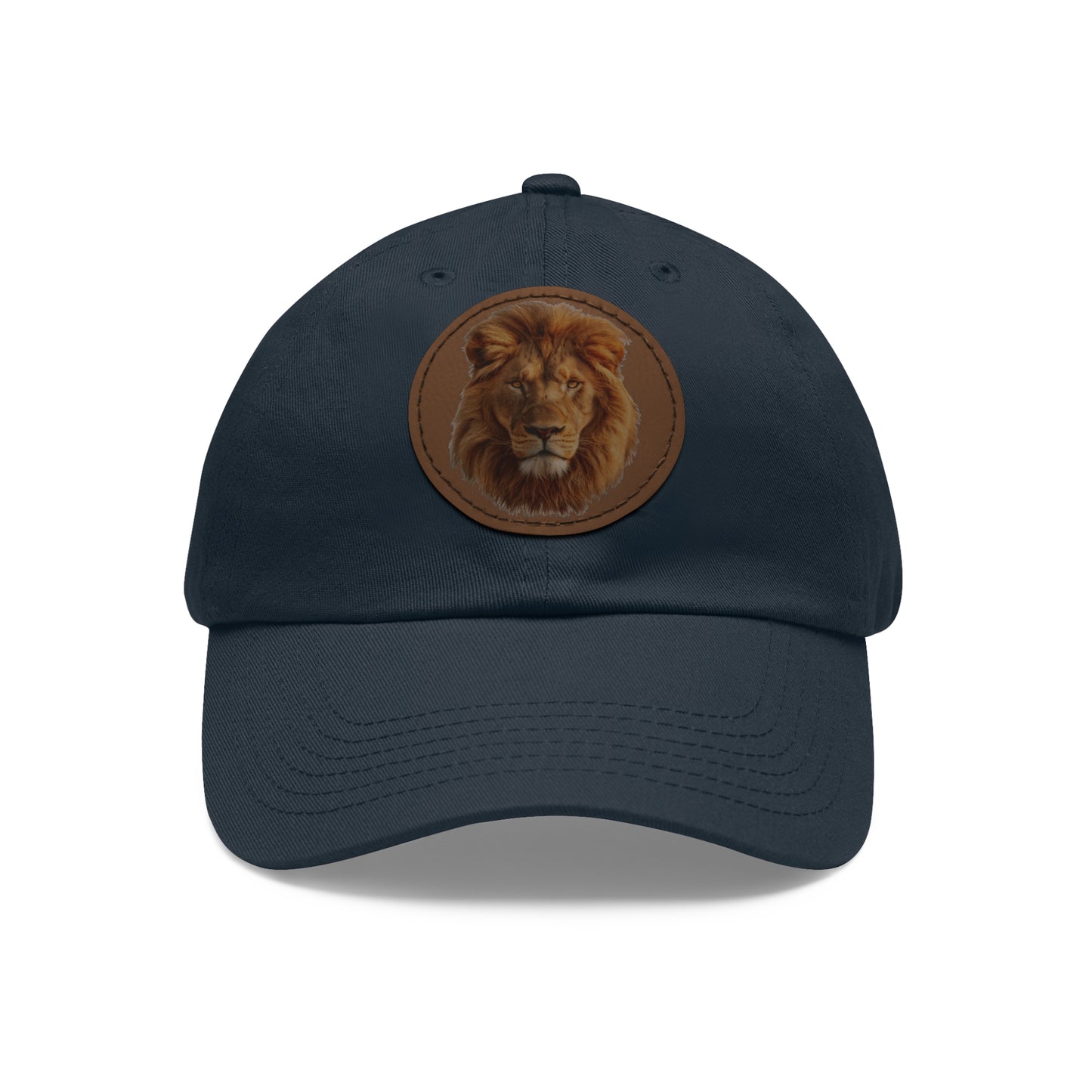 Lion Design Dad Hat with Leather Patch – Stylish Casual Hat for Animal Lovers