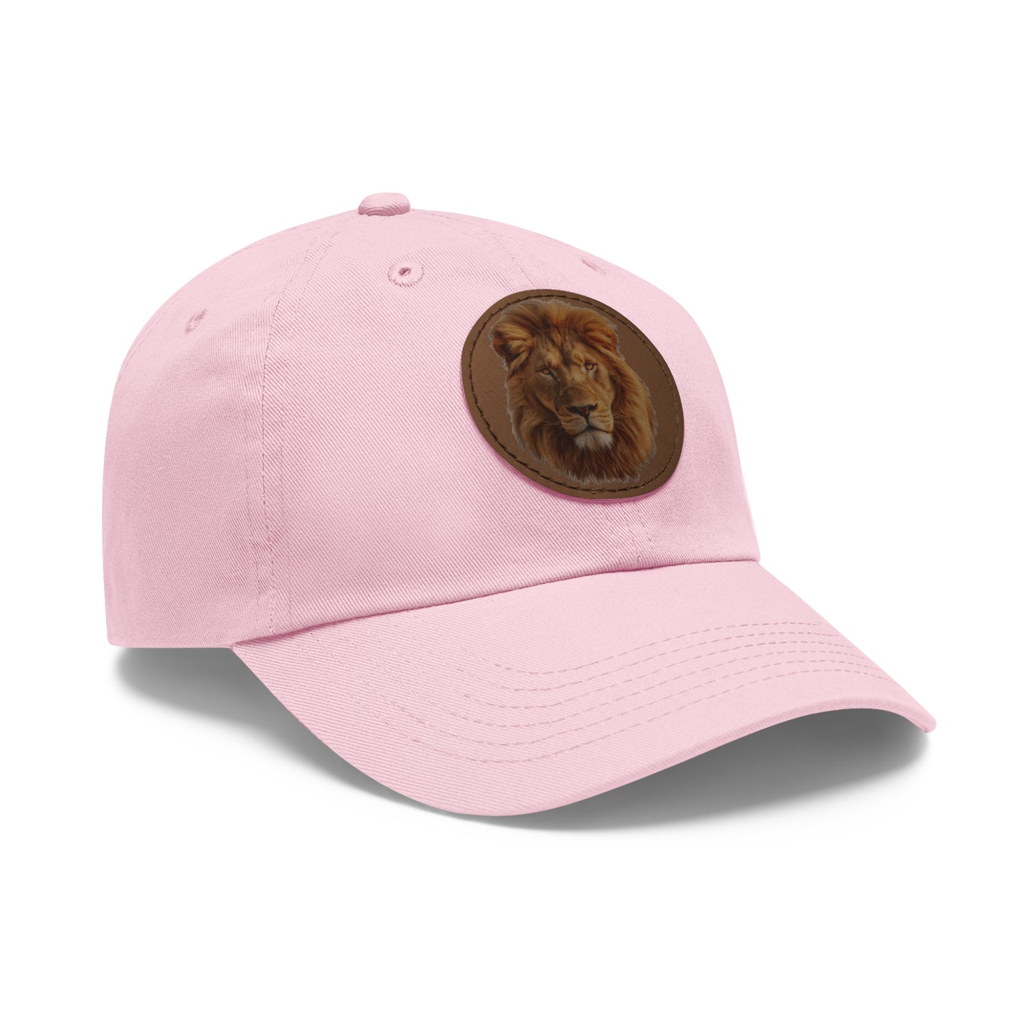 Lion Design Dad Hat with Leather Patch – Stylish Casual Hat for Animal Lovers