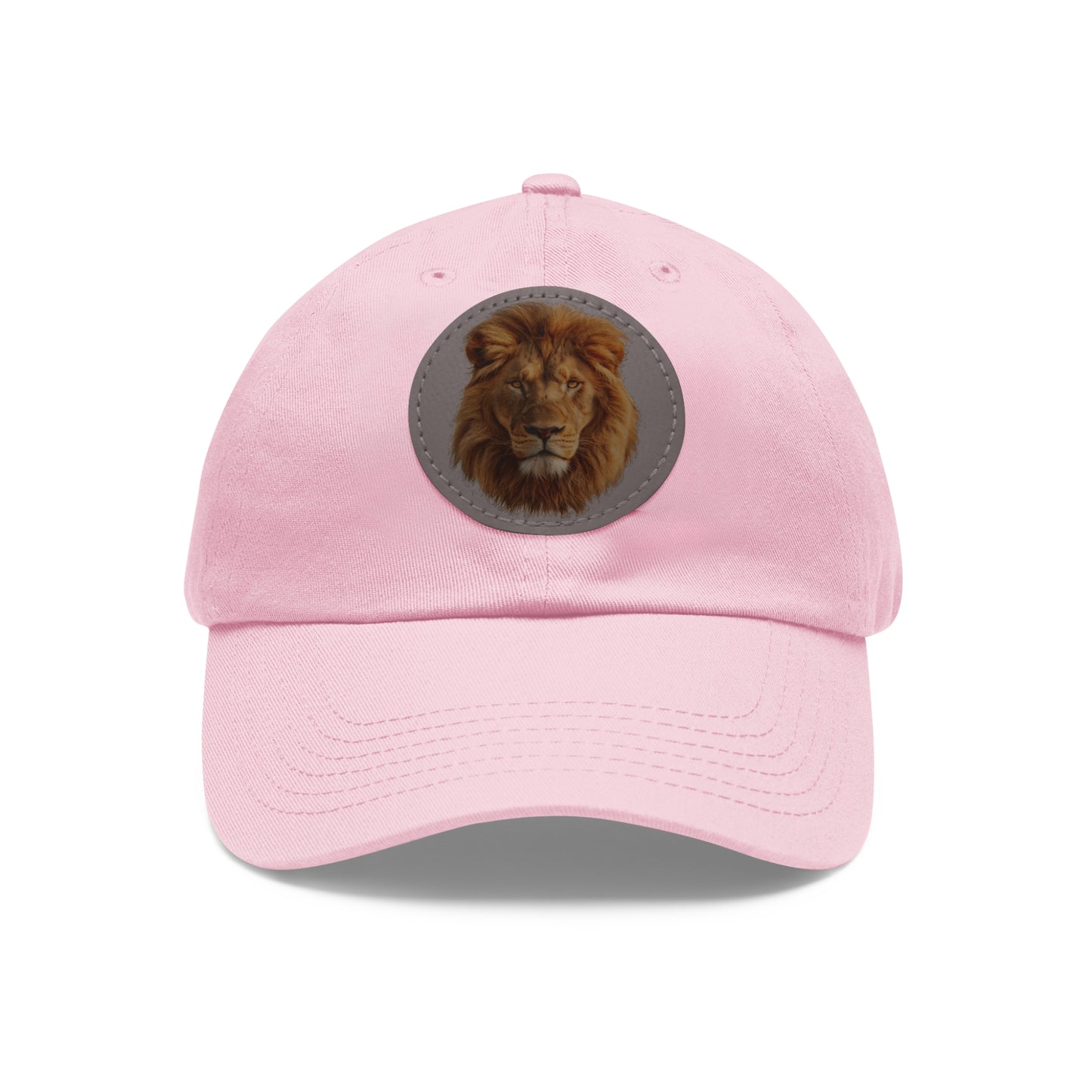 Lion Design Dad Hat with Leather Patch – Stylish Casual Hat for Animal Lovers