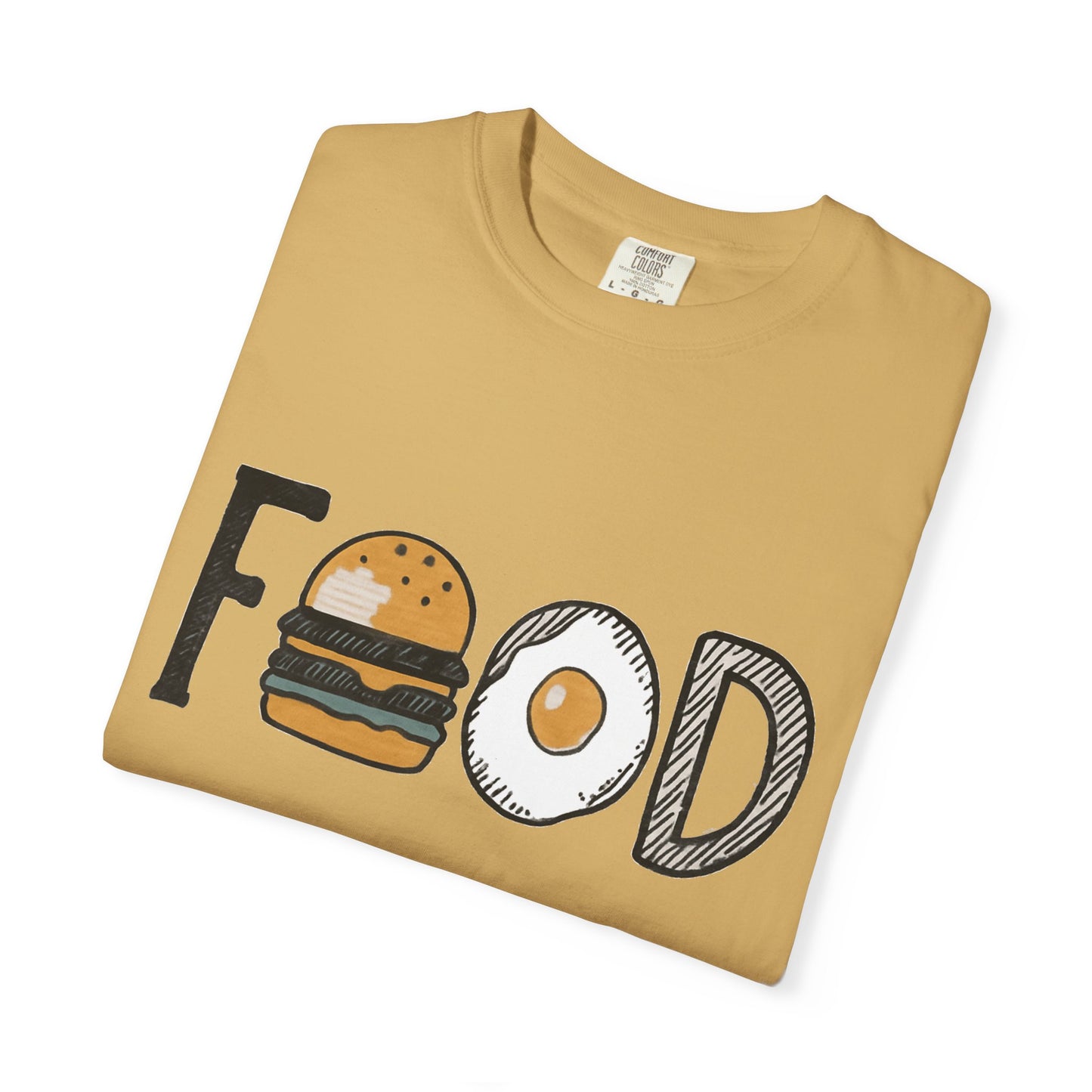 Food Unisex Garment-Dyed T-Shirt | Fun Burger & Egg Graphic