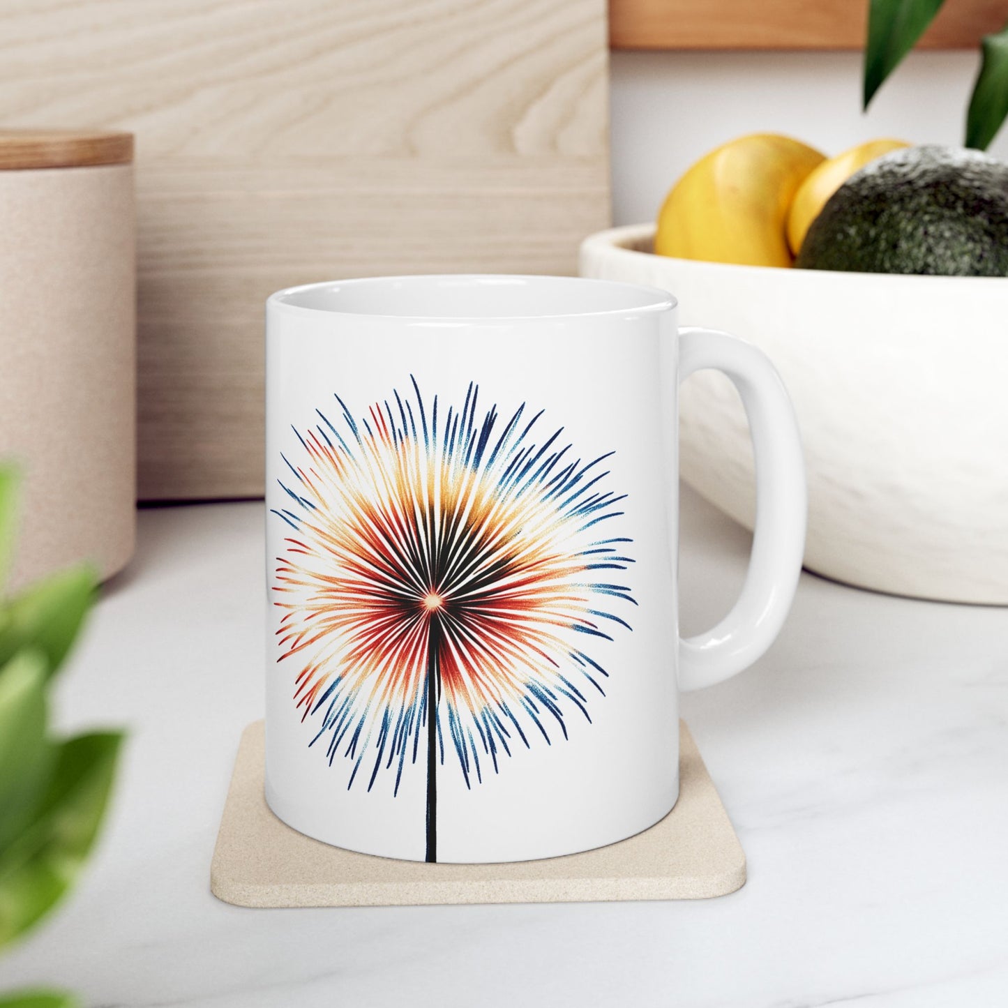 Fireworks Ceramic Mug, (11oz, 15oz)