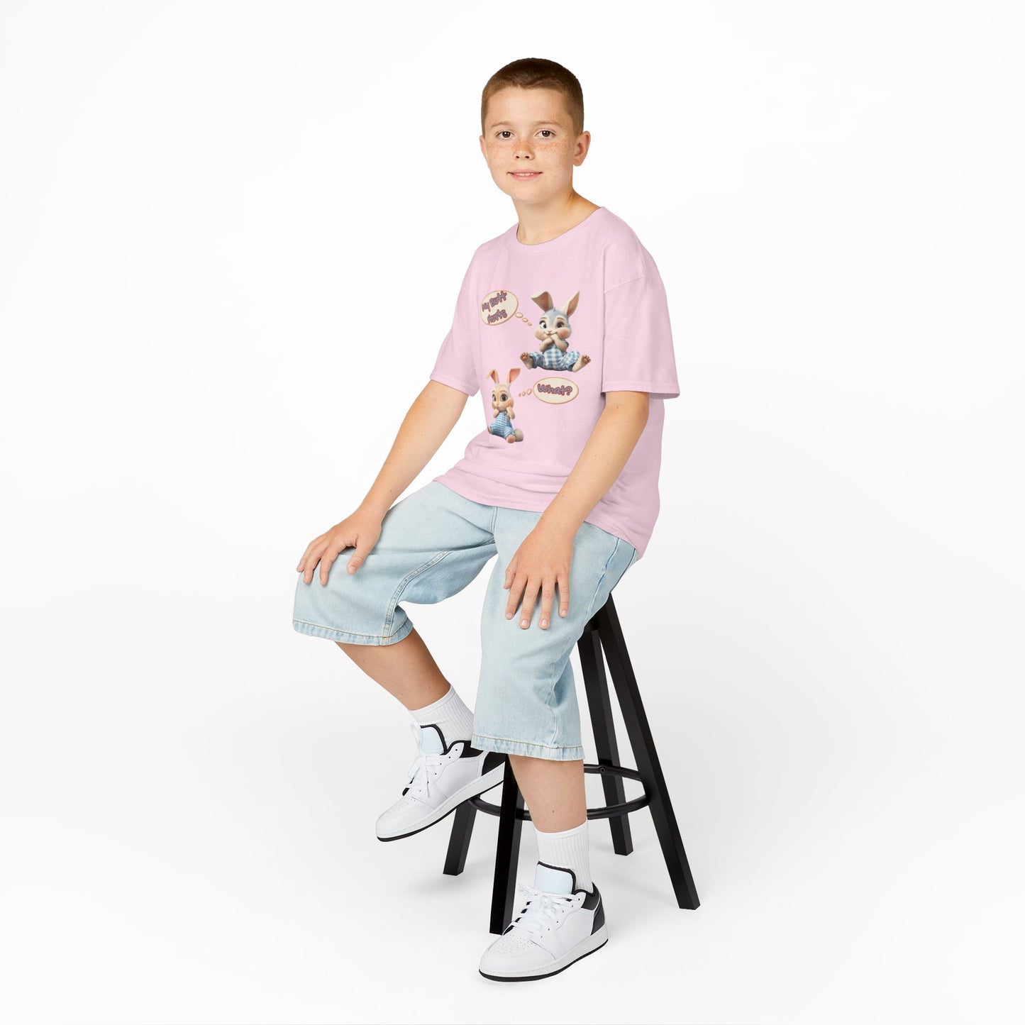 Cute Bunny Youth Heavy Cotton Tee - "My Butt Hurts" Graphic T-Shirt