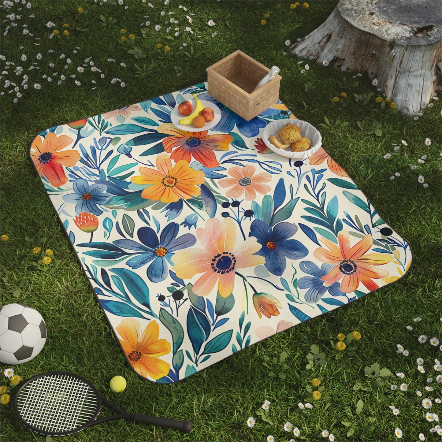 Vibrant Floral Picnic Blanket - Perfect for Outdoor Gatherings & Relaxation