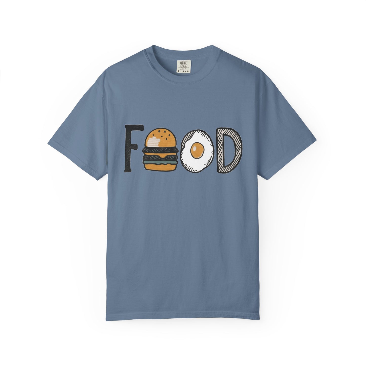 Food Unisex Garment-Dyed T-Shirt | Fun Burger & Egg Graphic