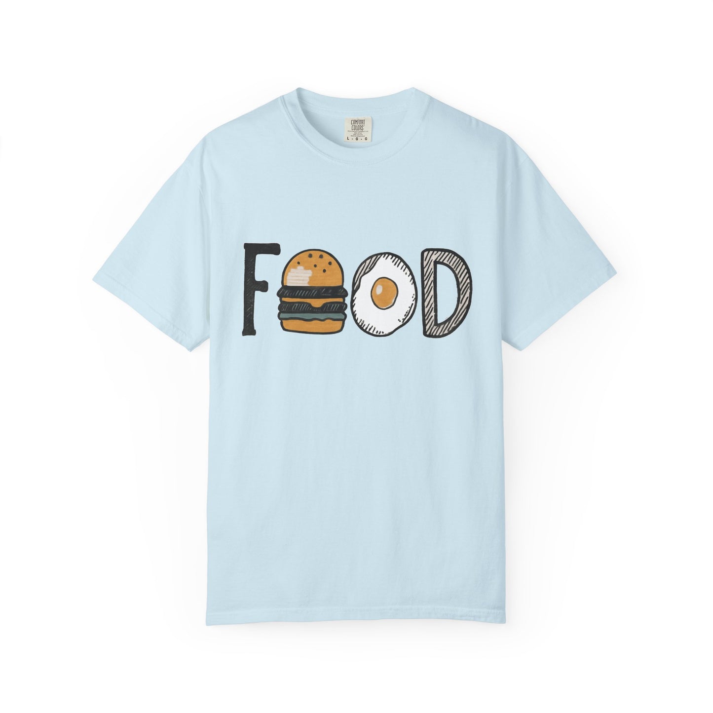 Food Unisex Garment-Dyed T-Shirt | Fun Burger & Egg Graphic