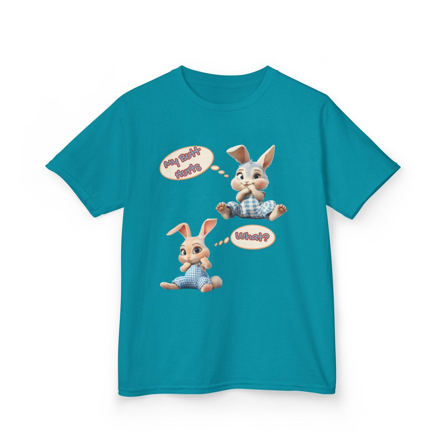 Cute Bunny Youth Heavy Cotton Tee - "My Butt Hurts" Graphic T-Shirt