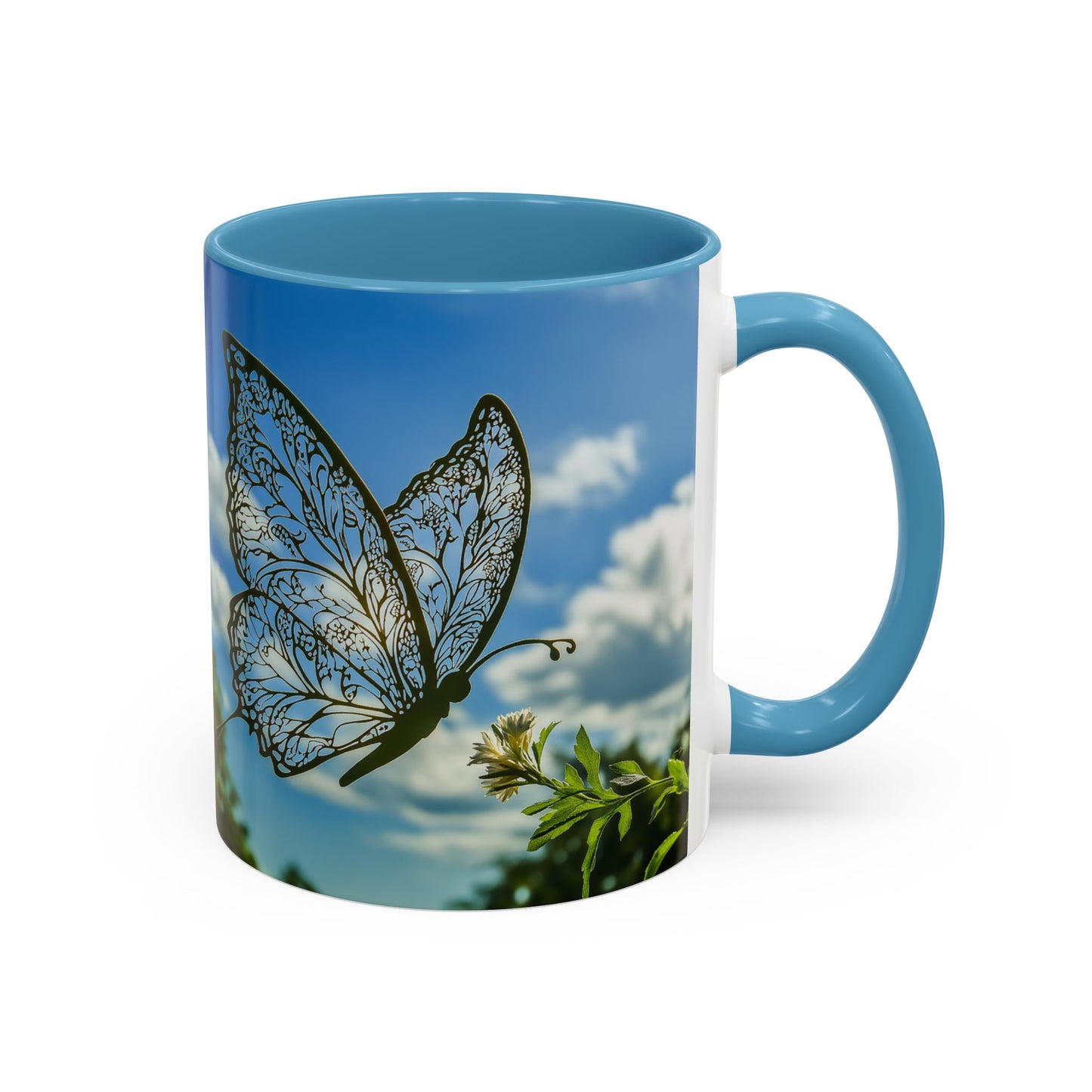 Accent Butterfly Coffee Mug, (11oz, 15oz) - Ceramic Mug