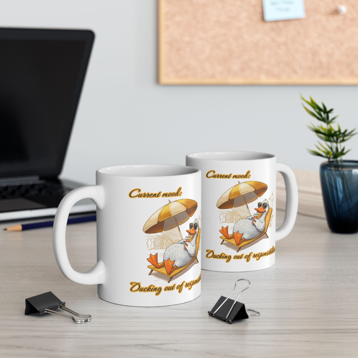 Chillaxing Duck Ceramic Mug - Fun Coffee Cup for Relaxation Lovers