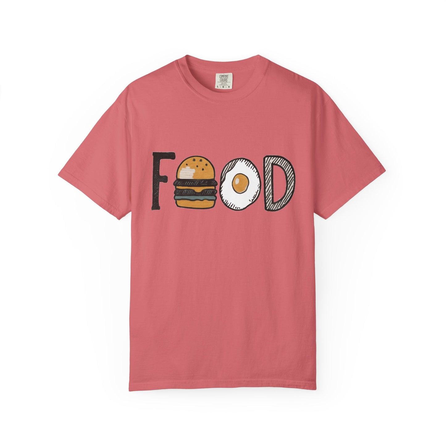 Food Unisex Garment-Dyed T-Shirt | Fun Burger & Egg Graphic